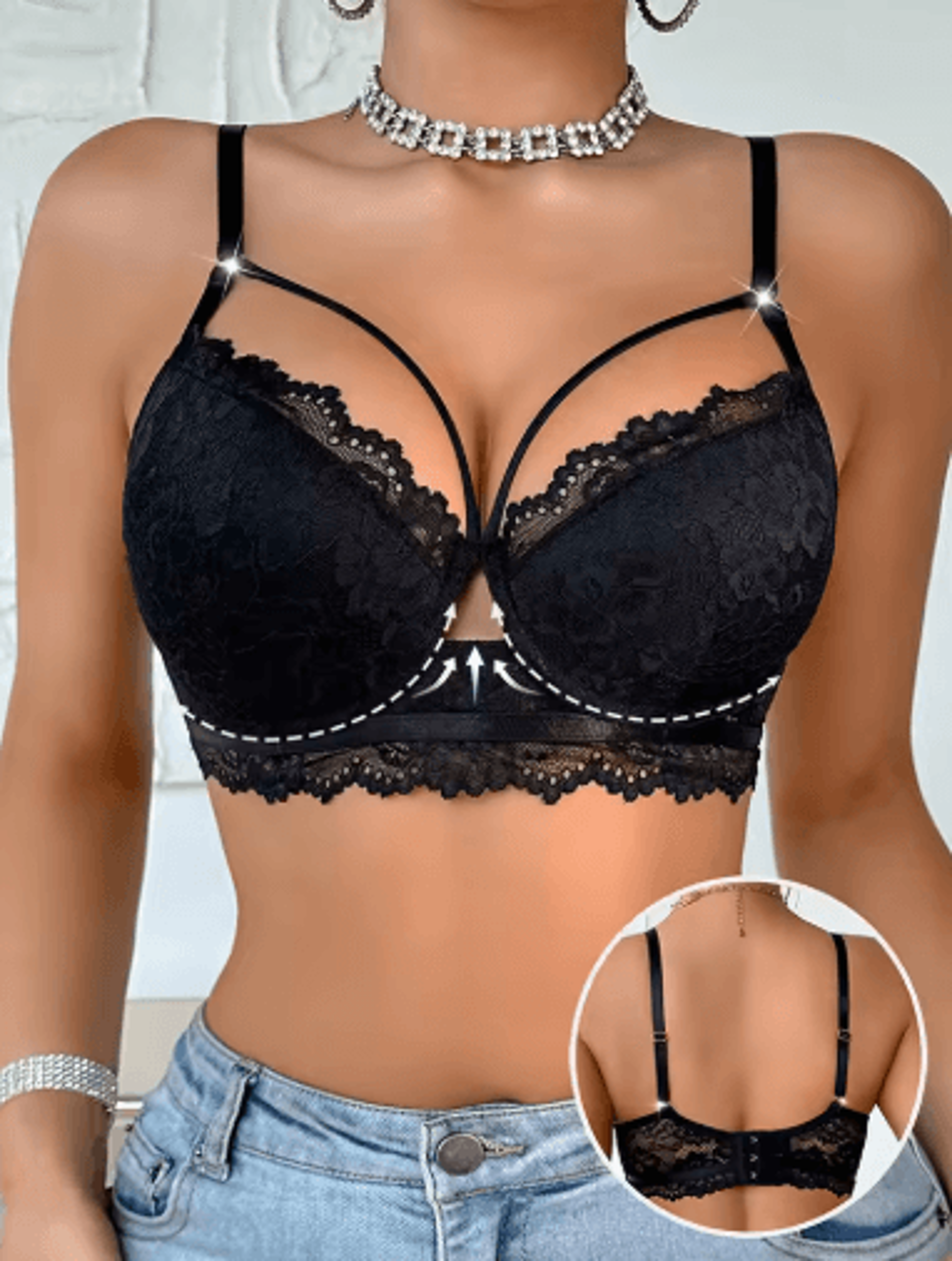 Elegant 3 To 4 Cup Lace Push Up Underwire Bra For Lift And Support 5