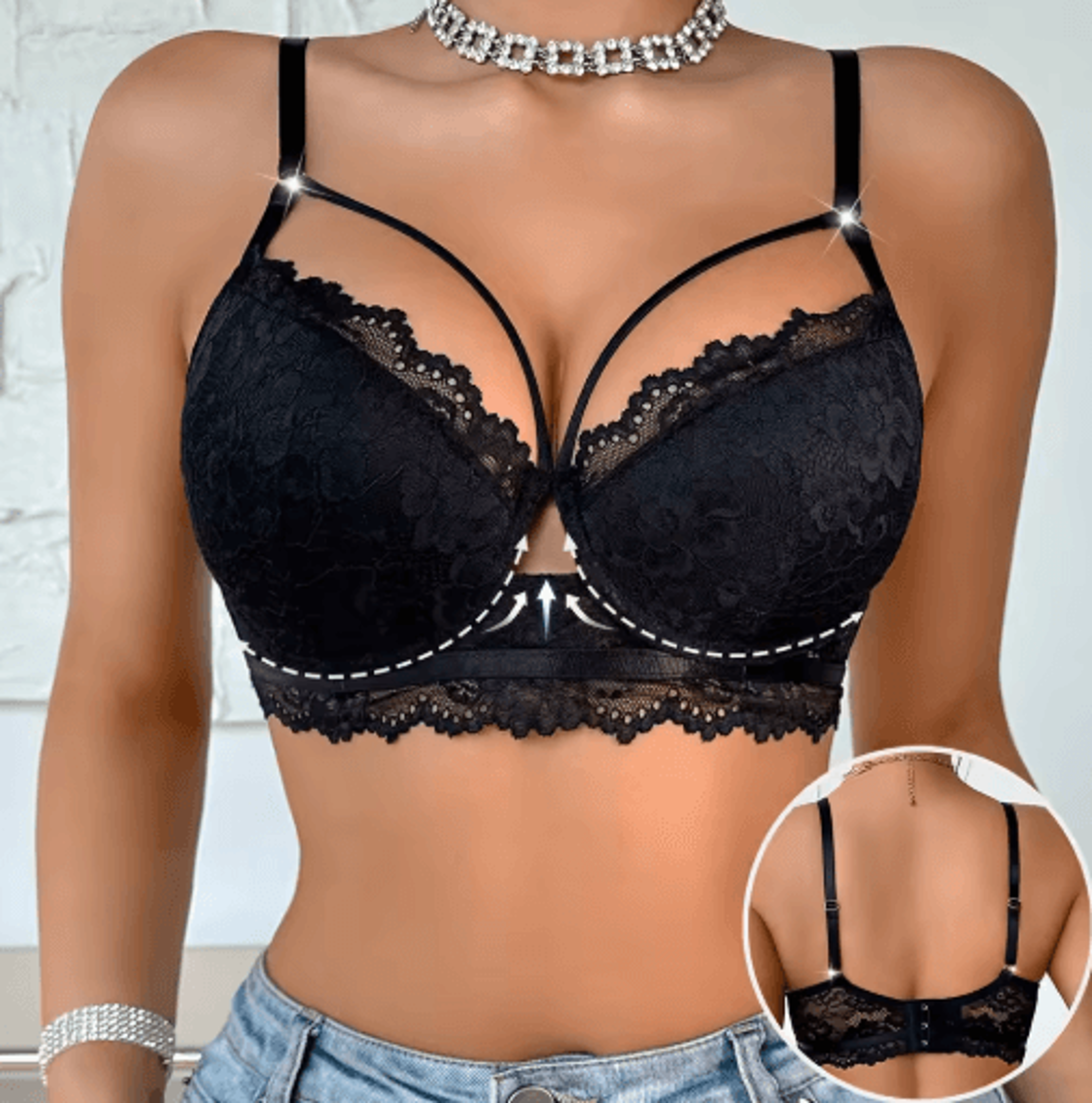 Elegant 3 To 4 Cup Lace Push Up Underwire Bra For Lift And Support 0