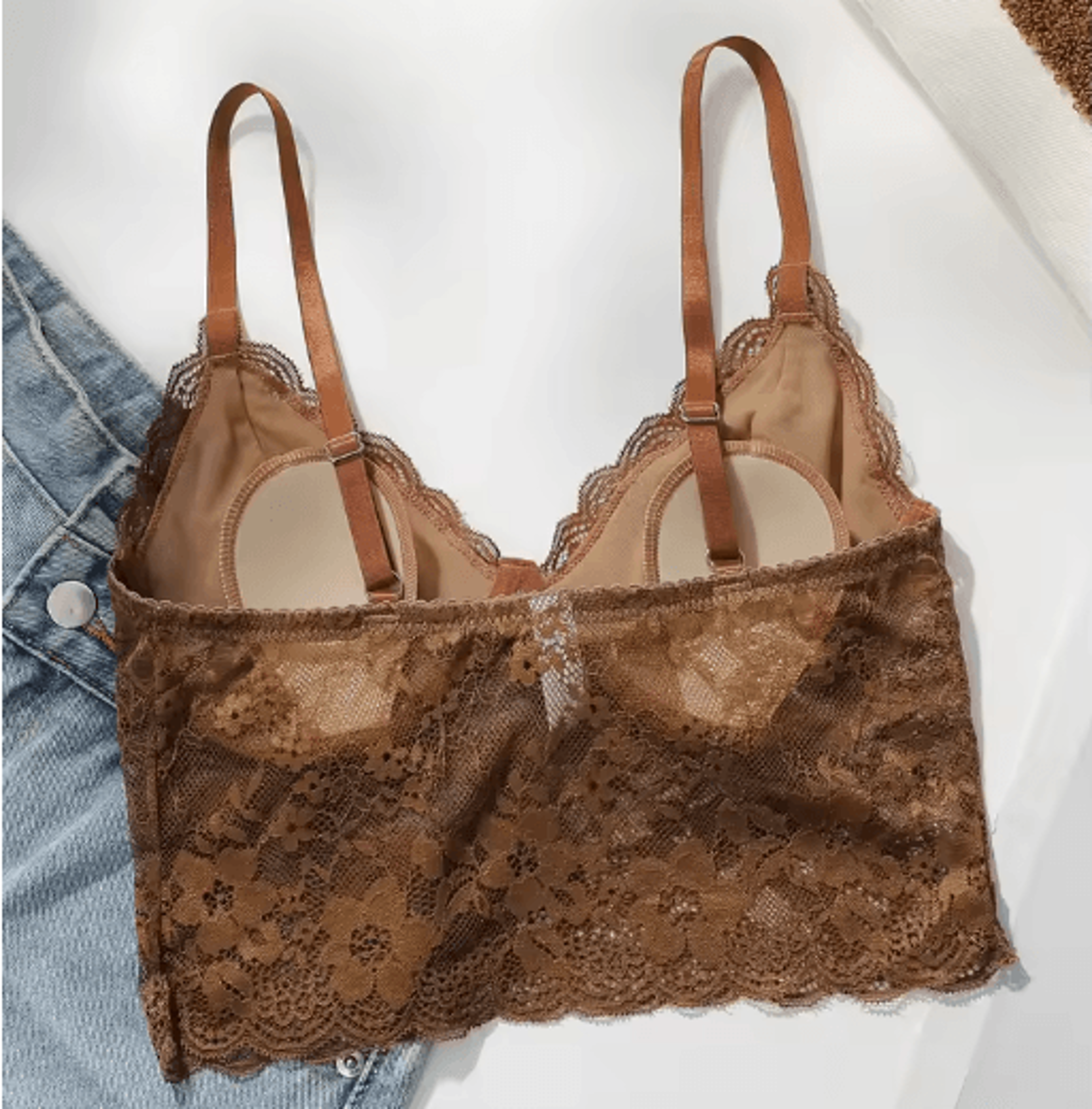 Embroidered Lace Wireless Push Up Bra With Adjustable Straps MR2641 5