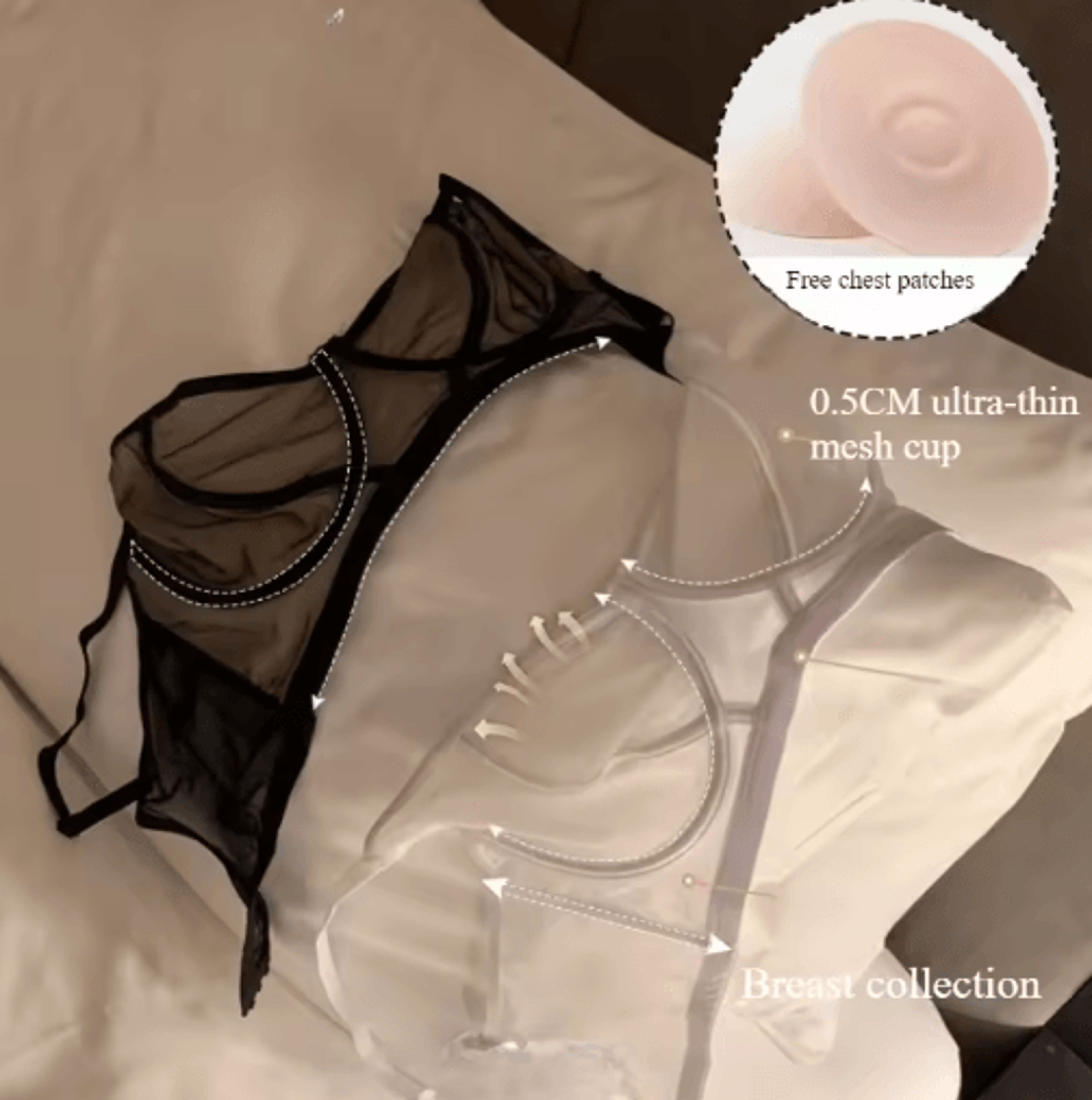 Transparent Ultra Thin Strapless Lace Bra With Embroidered Detail 4