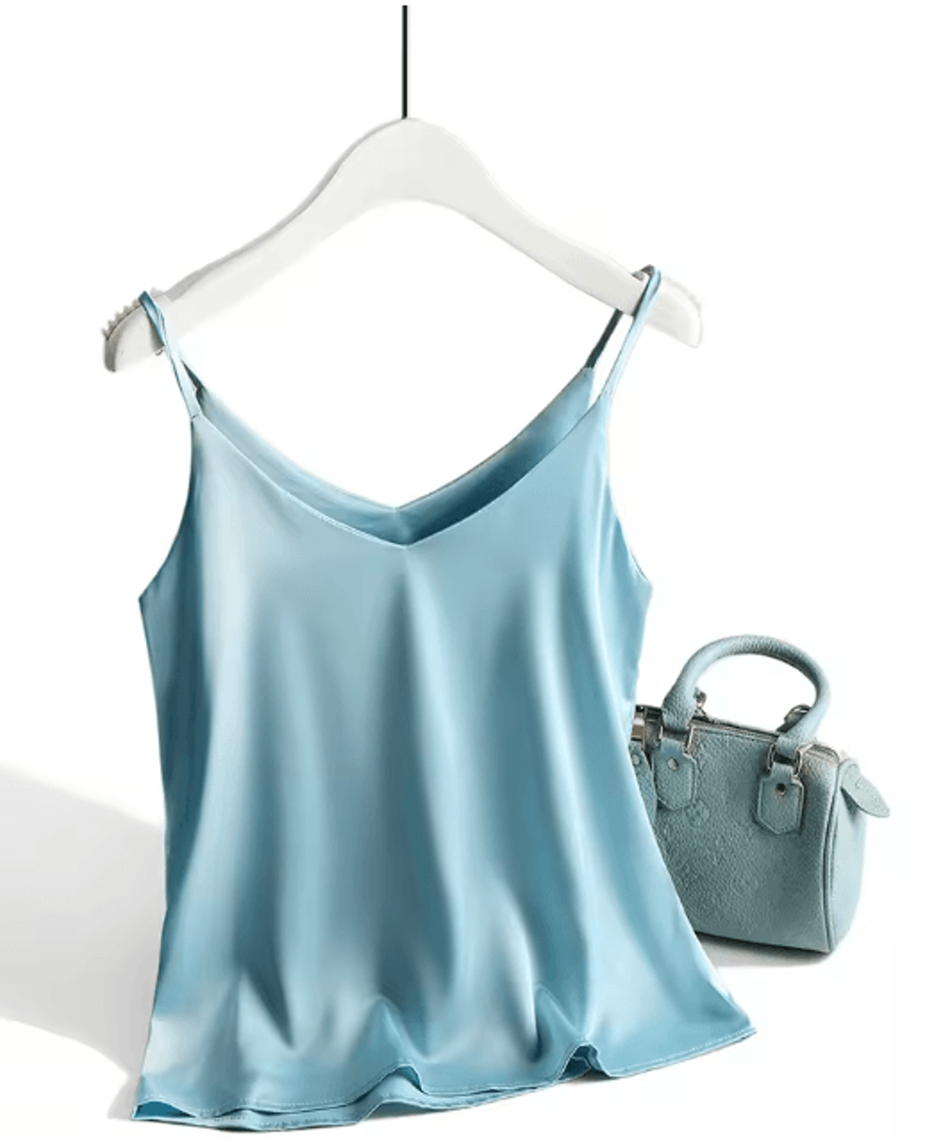 AOSSVIAO Satin Silk Halter V Neck White Spaghetti Strap Cami 2026 6