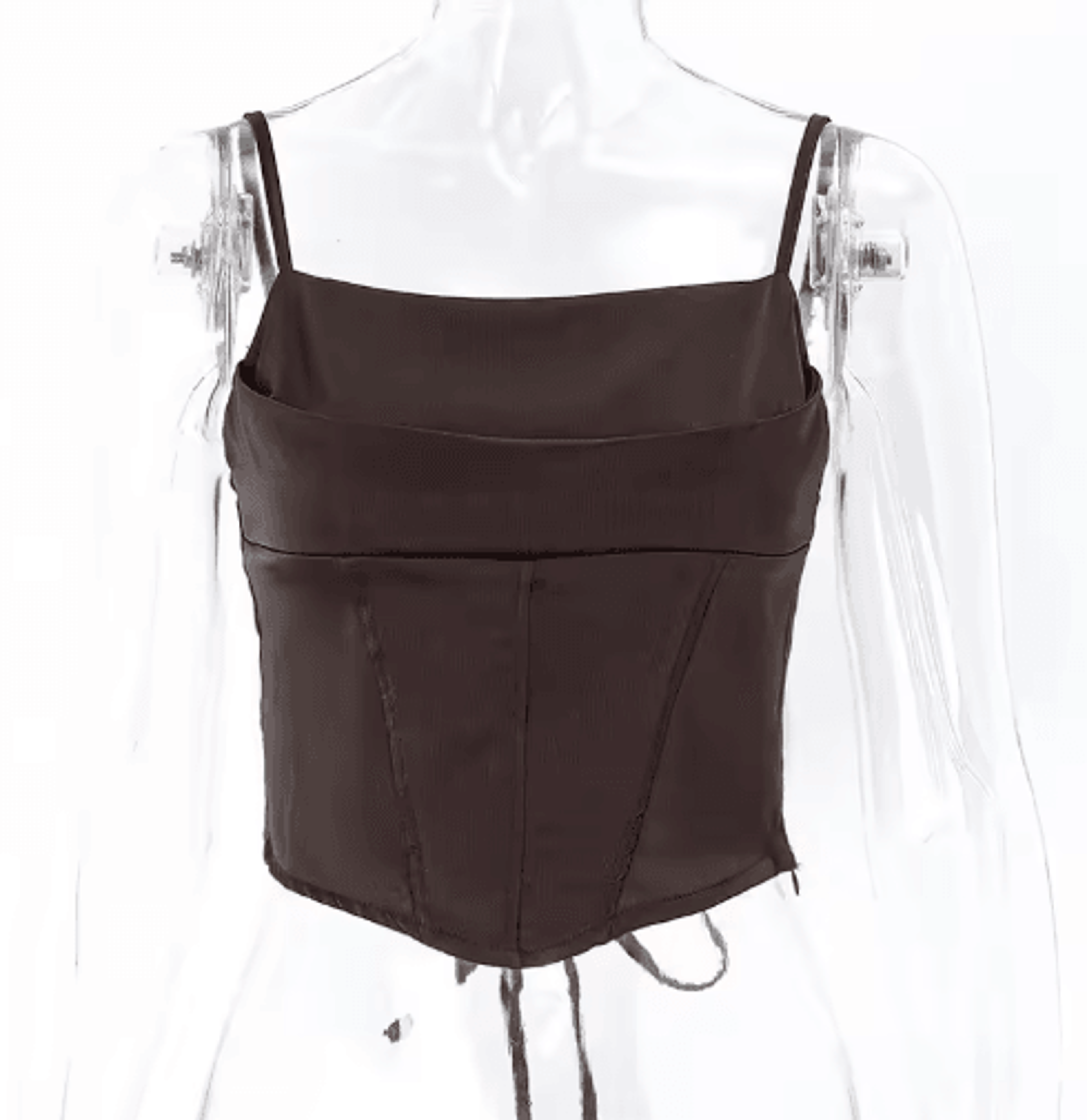Backless Lace Up Spaghetti Strap Crop Top For Party And Street Style 1