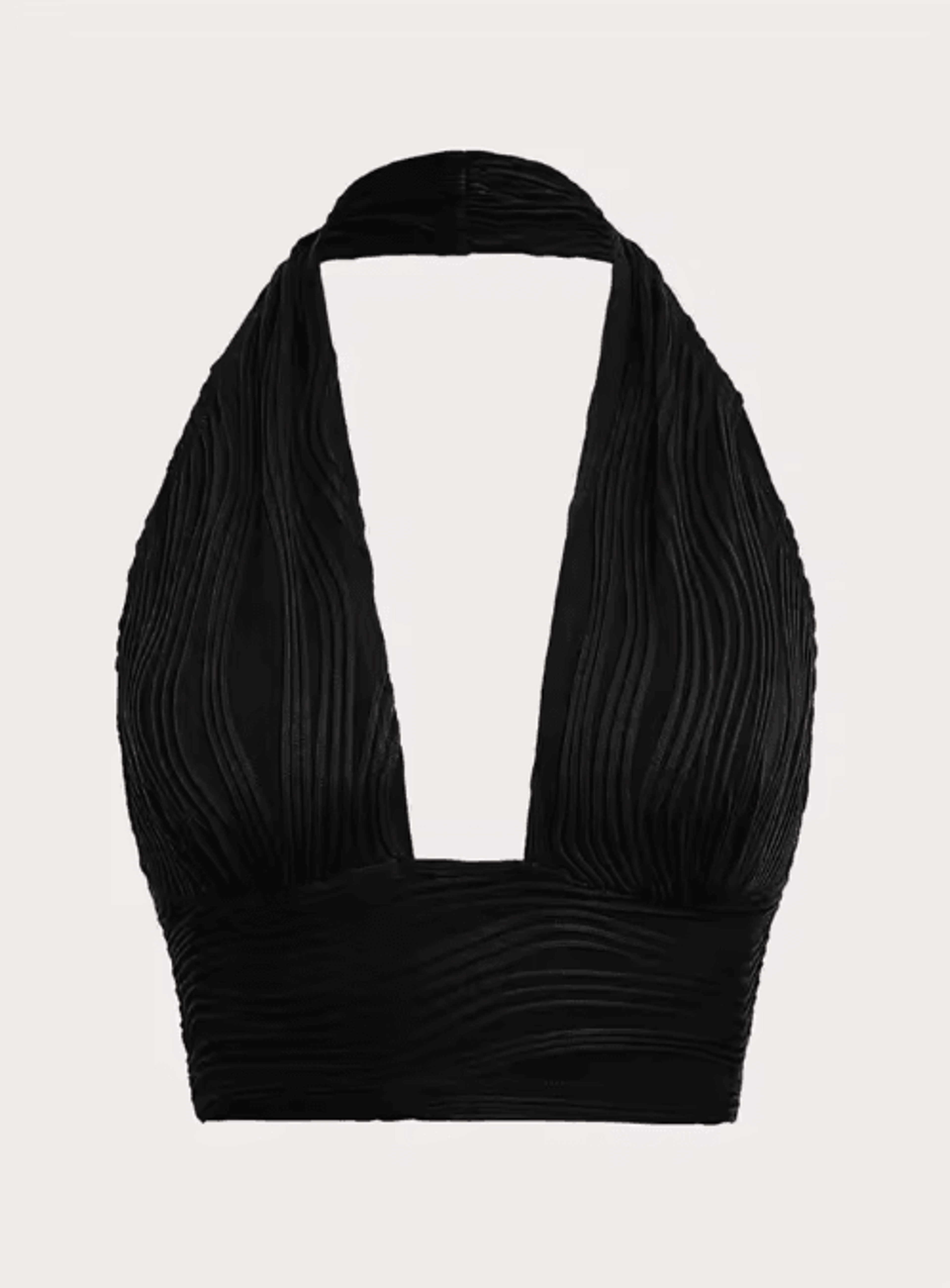 White Deep V Backless Halter Crop Top Y2K Club Street Style 3
