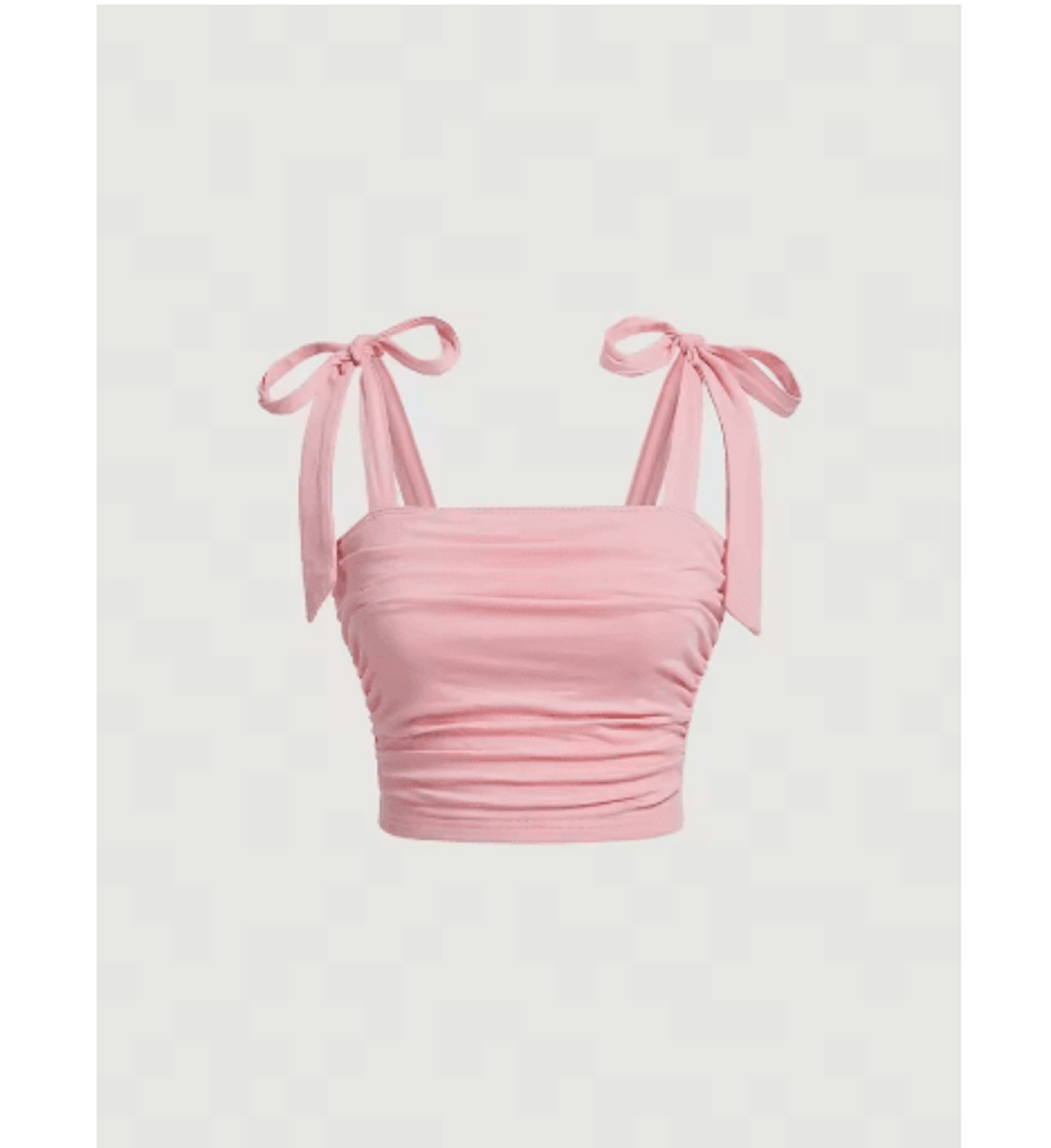 Pink Tie Shoulder Ruched Crop Top  Backless Y2K Streetwear Cami For Women 9