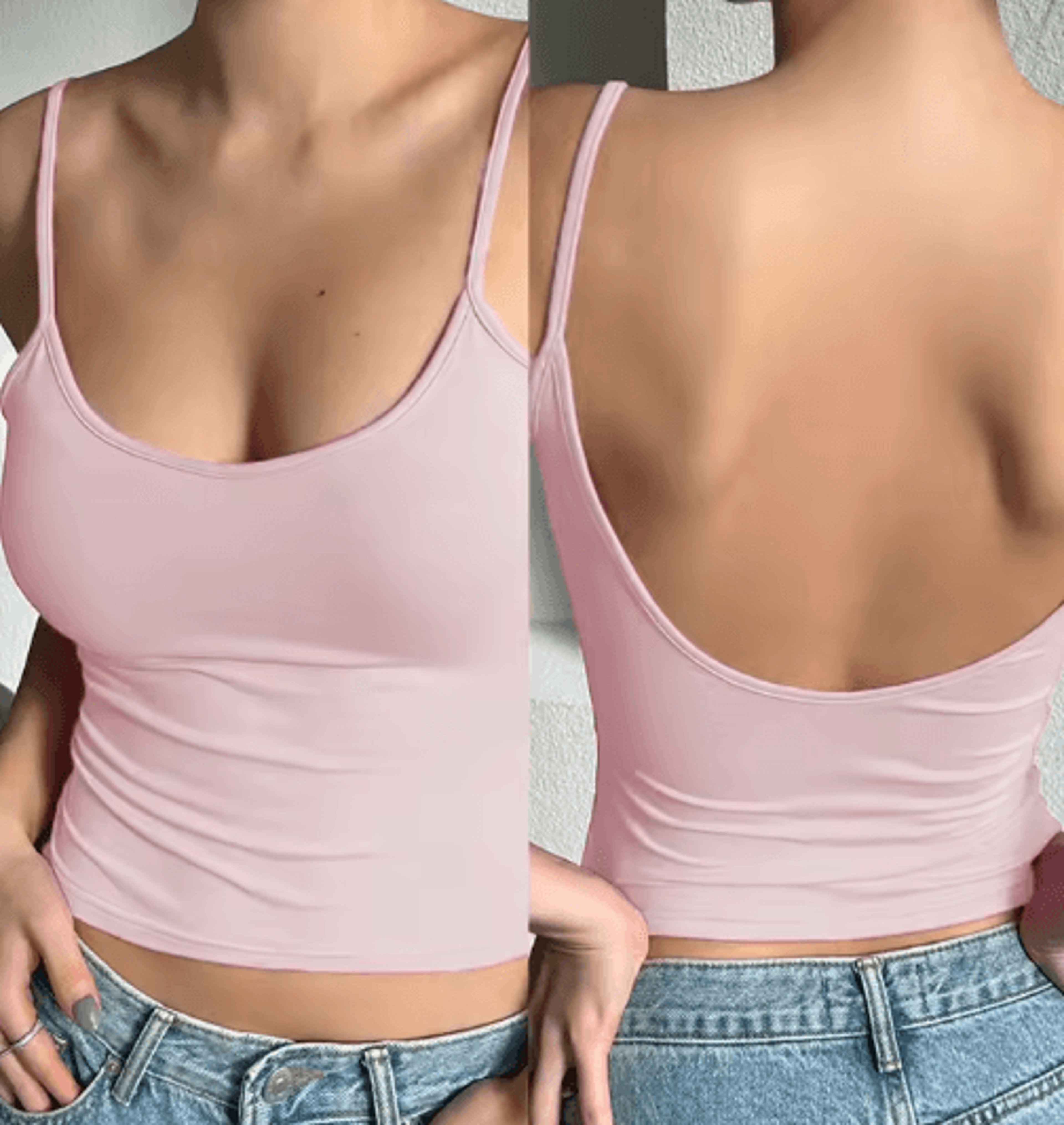 Backless Solid Color Cami Crop Top  Y2K Streetwear Summer Essential 4