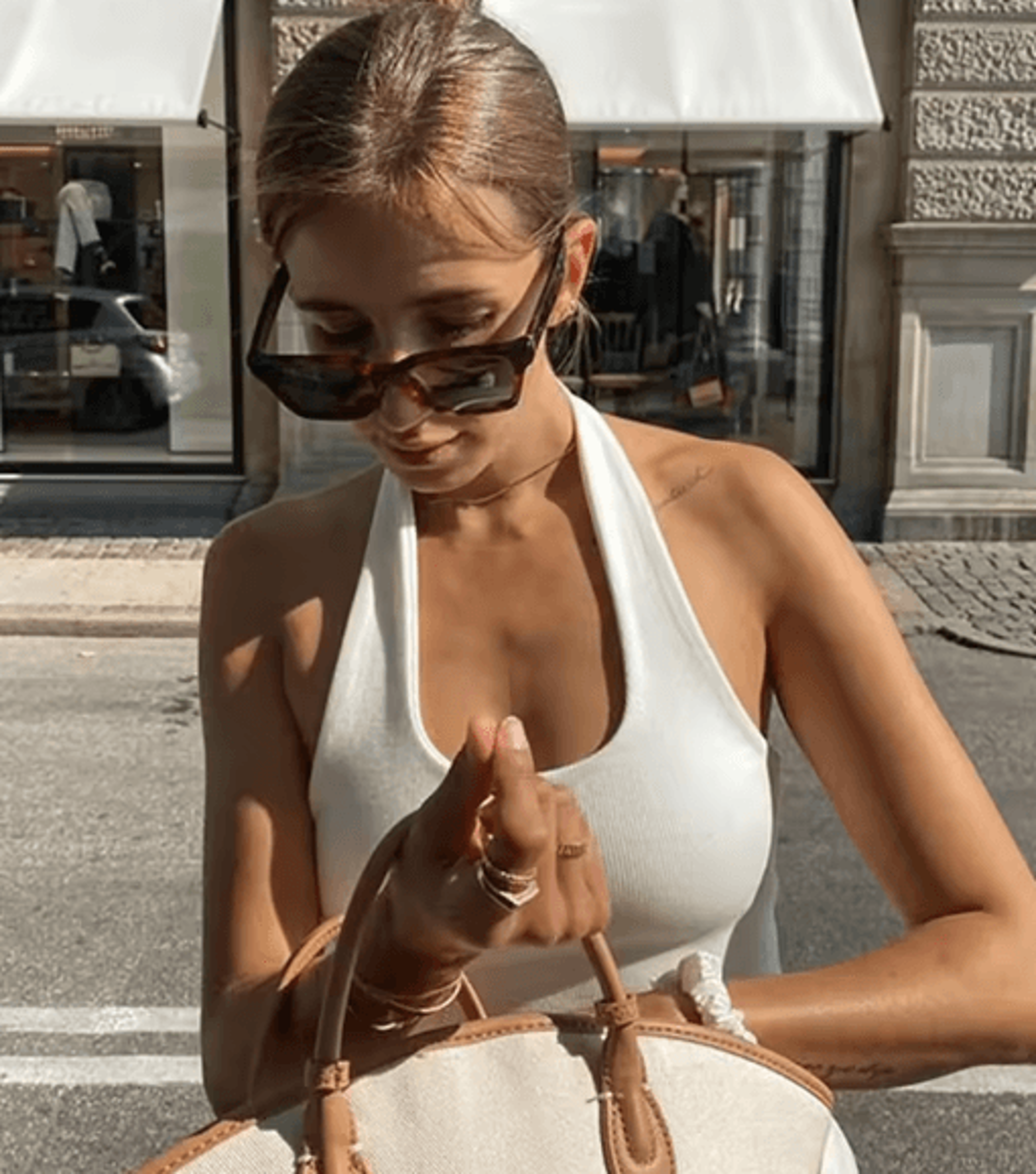 White Halter Ribbed Backless Crop Top  2024 Streetwear Knit Vest For Women 4