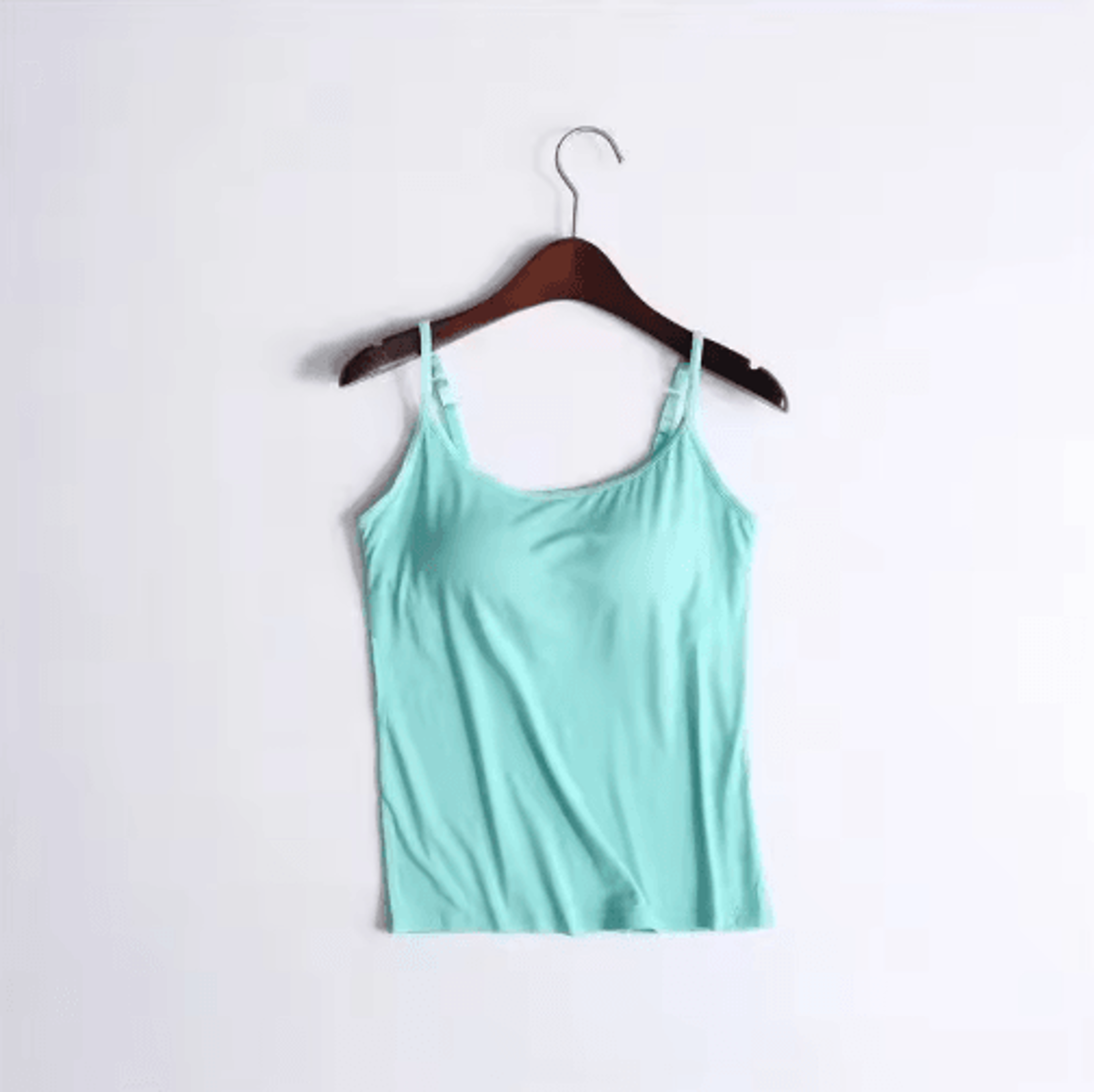 2024 Padded Bra Spaghetti Strap Camisole  Supportive Solid Summer Tank For Women 2