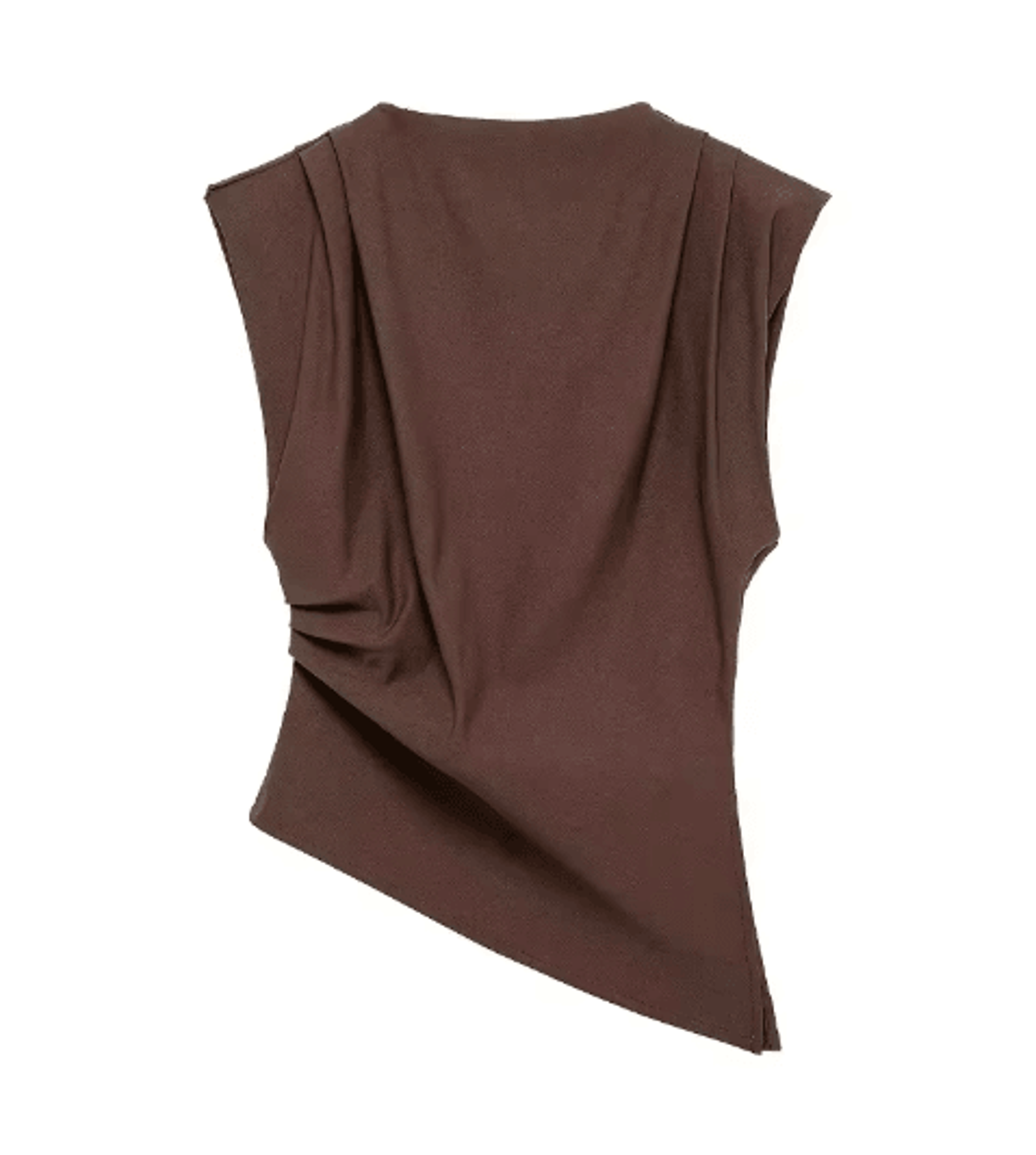 Asymmetric Ruched Sleeve Slim Fit Tank Top For Women Stretchy Breathable Office Party Blouse 3