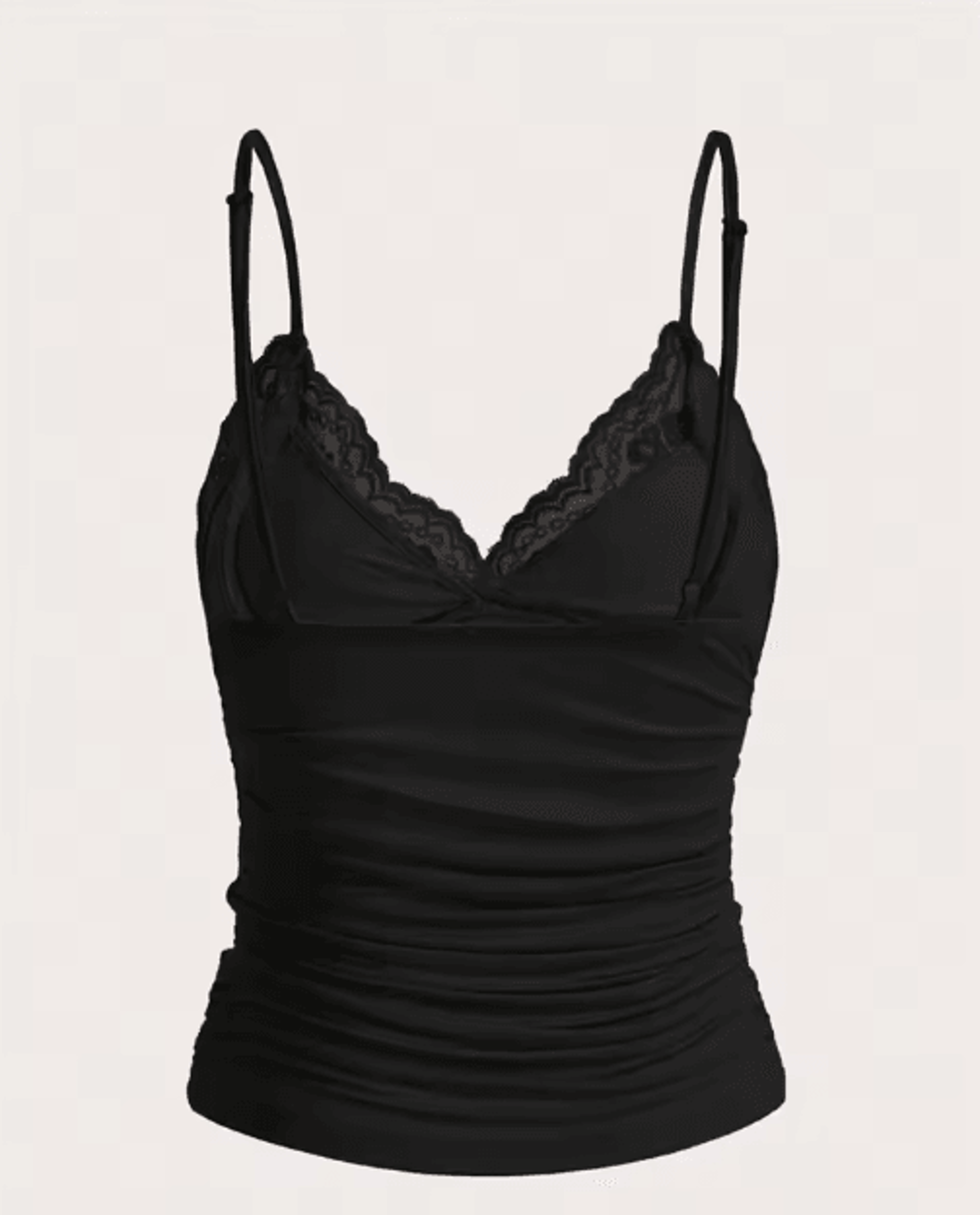 Contrast Lace Bow Front Crop Cami Y2K Backless Grunge Punk Top For Women 0