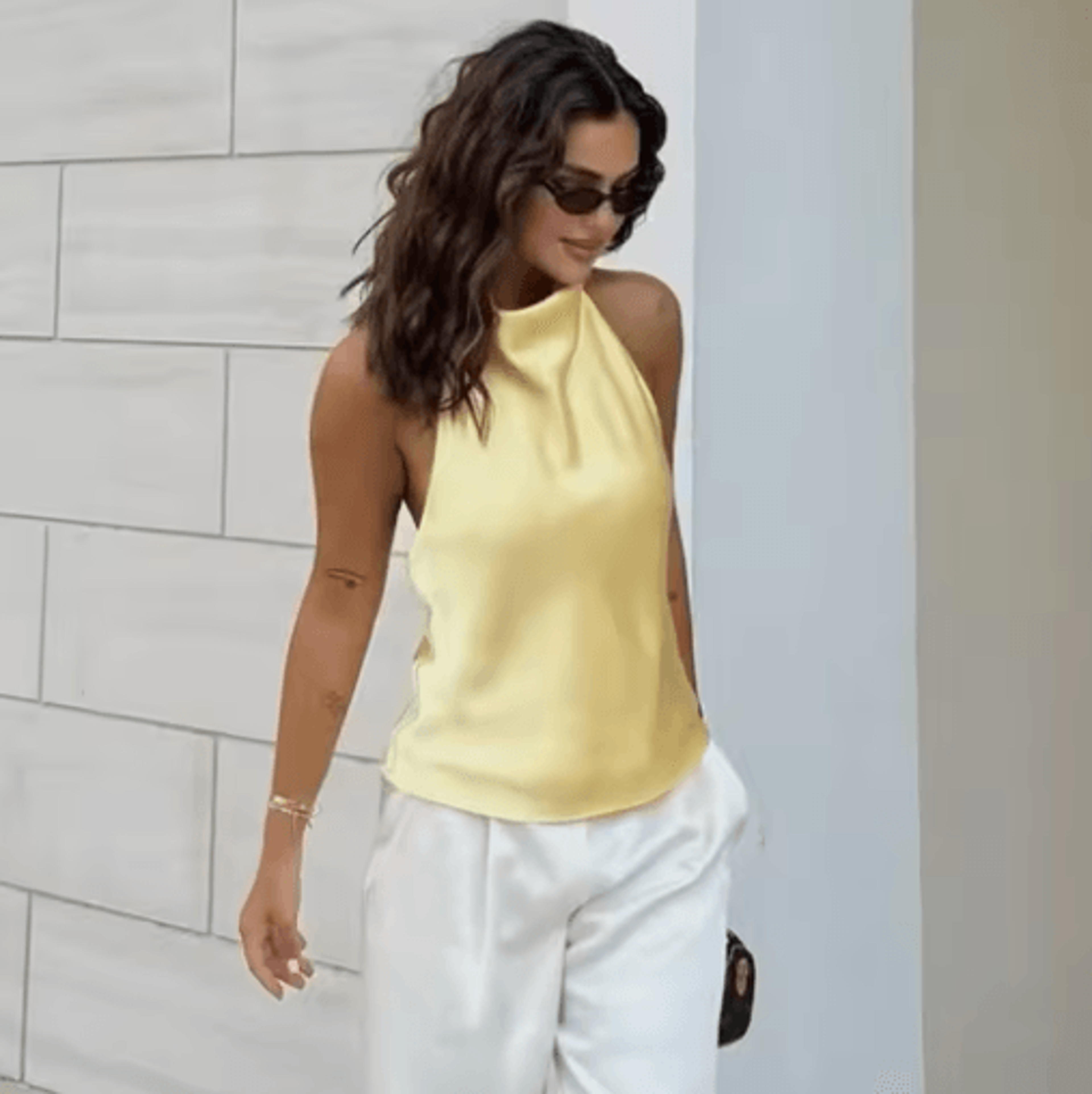 HXAO Satin Halter Backless Corset Top Elegant Summer Tank For Women 13