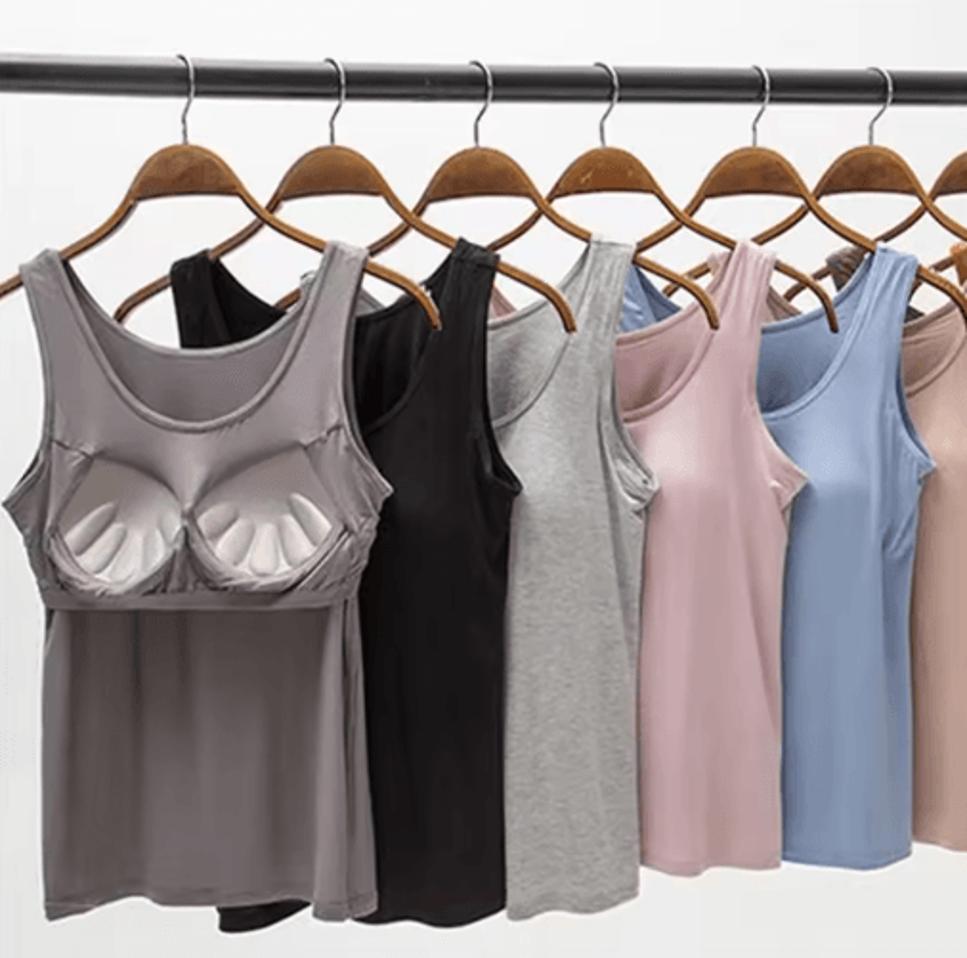Womens Tank Top With Built In Bra Padded Slim Fit Summer Vest 0