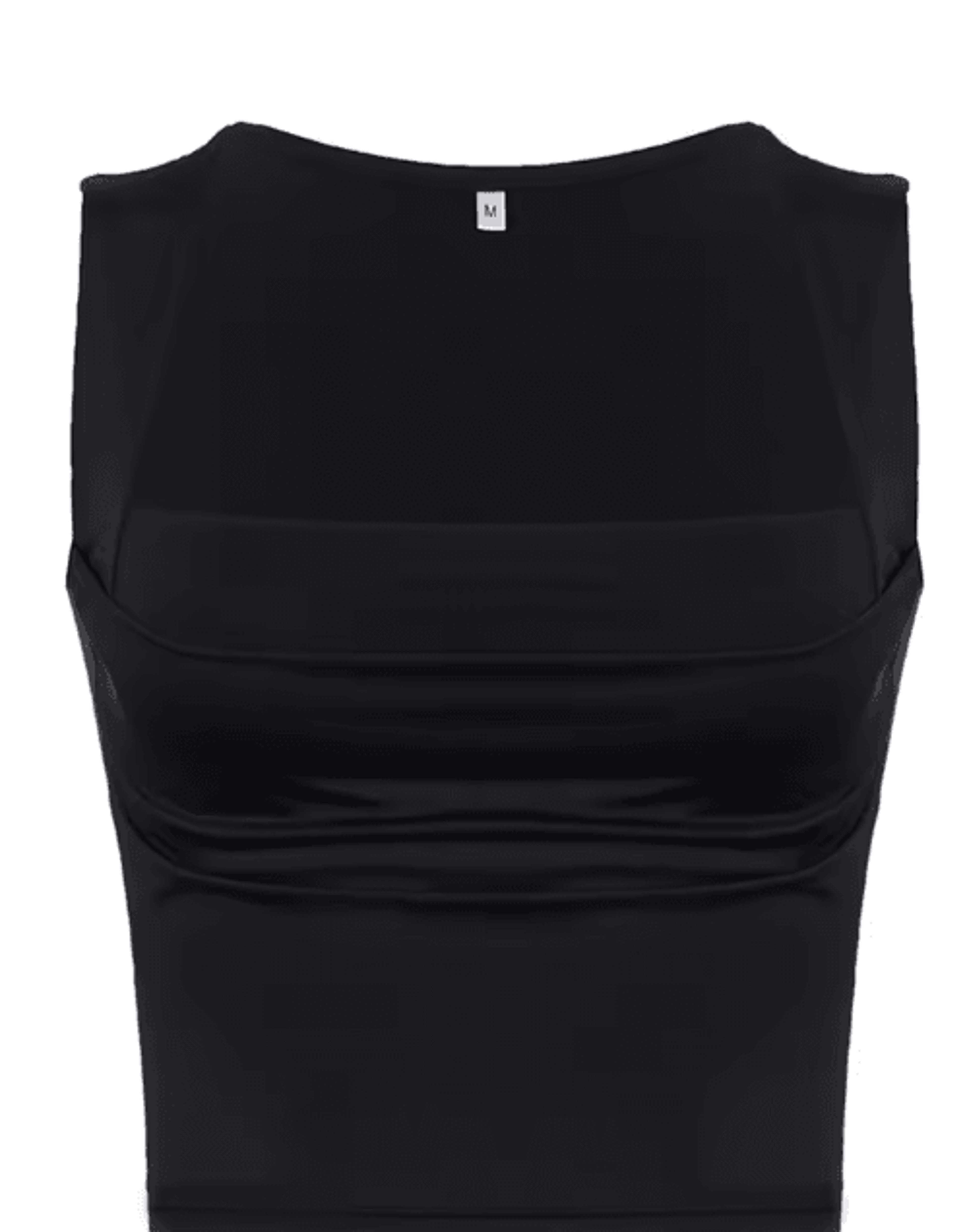 Womens Square Neck Low Cut Camisole Pleated Slim Fit Summer Top 0