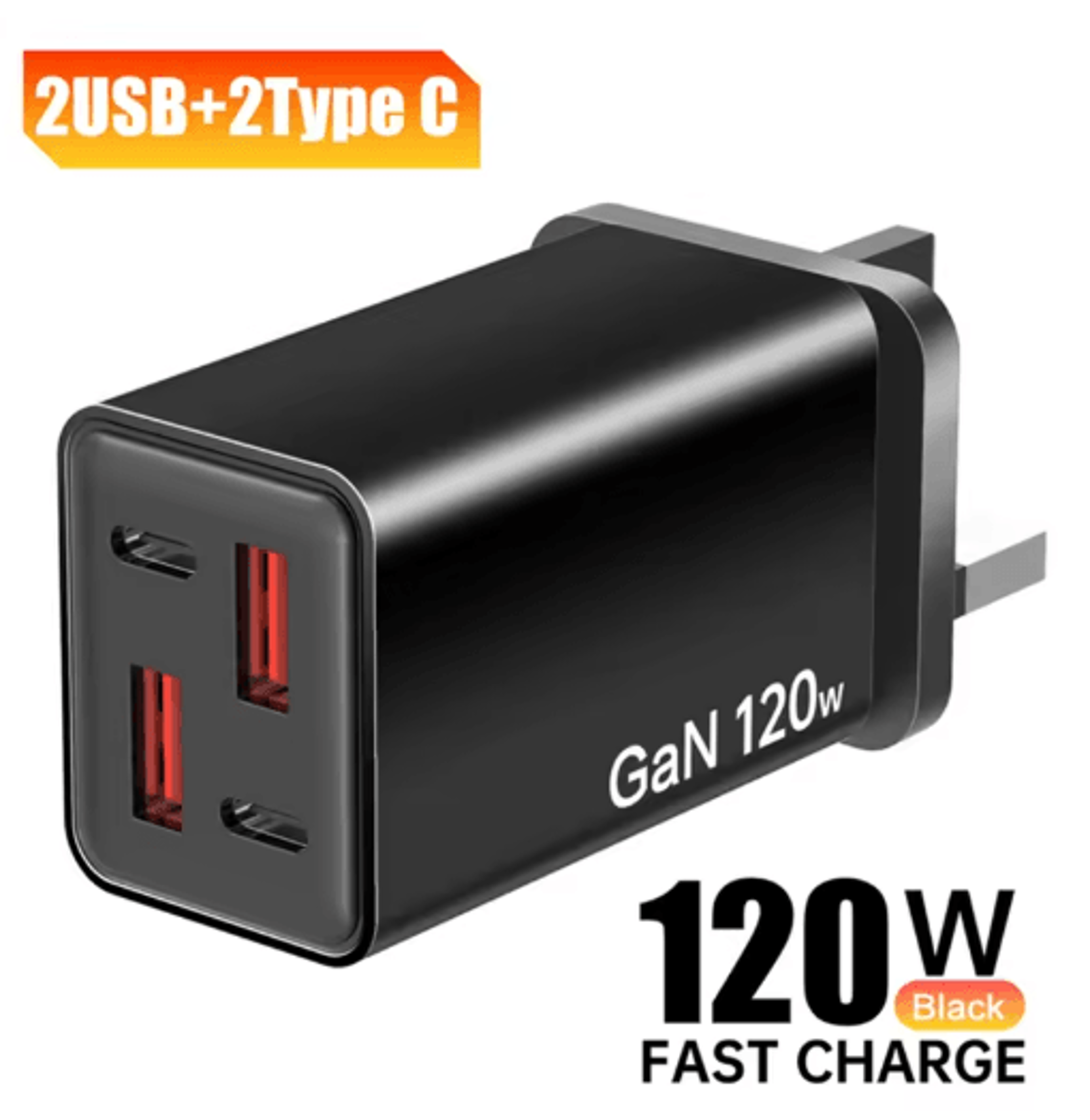 120W 4 Port USBC Fast Wall Charger With Data Cable 3