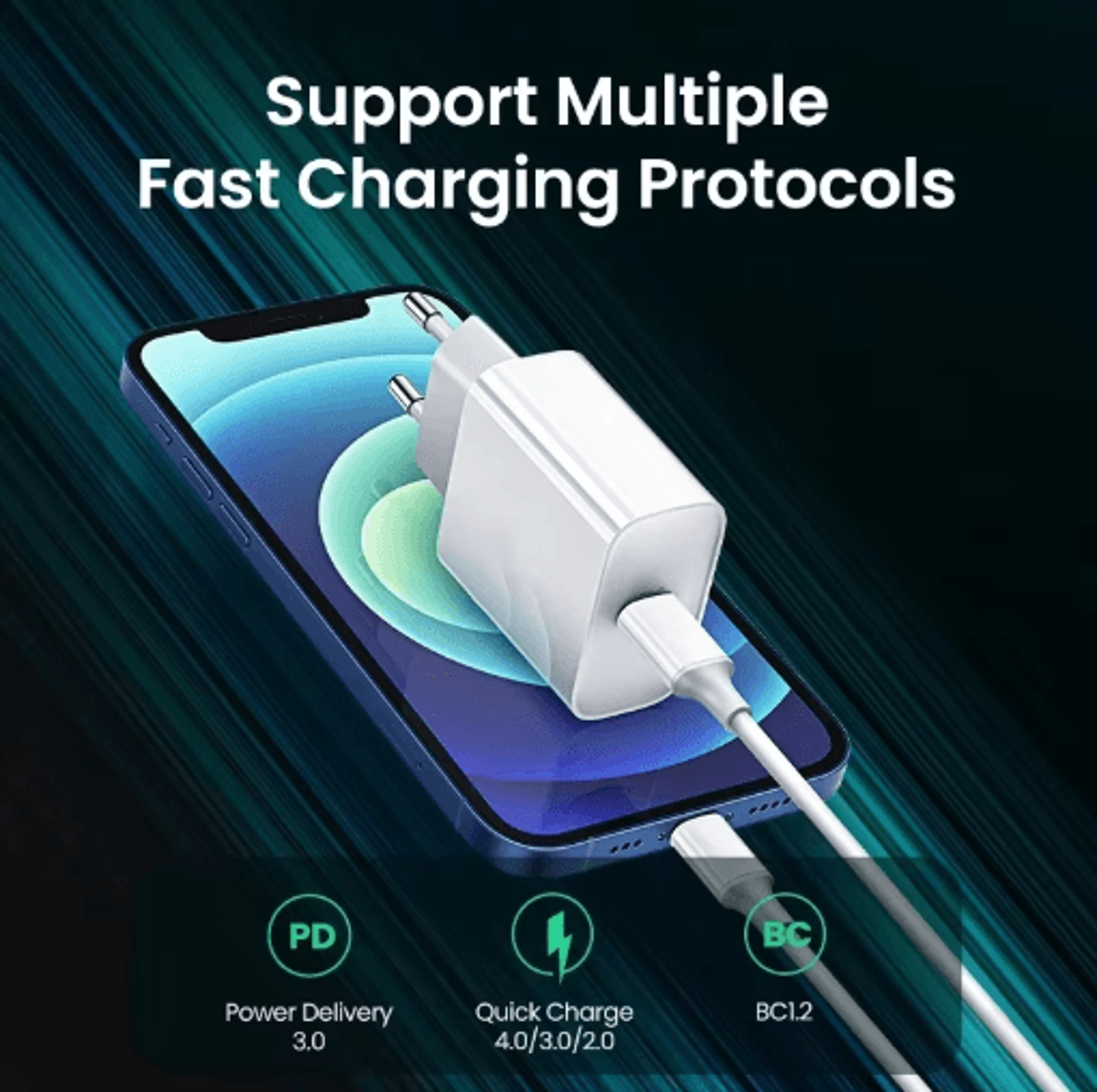 40W PD USB C Fast Charger With Type C Cable For IPhone And IPad 0