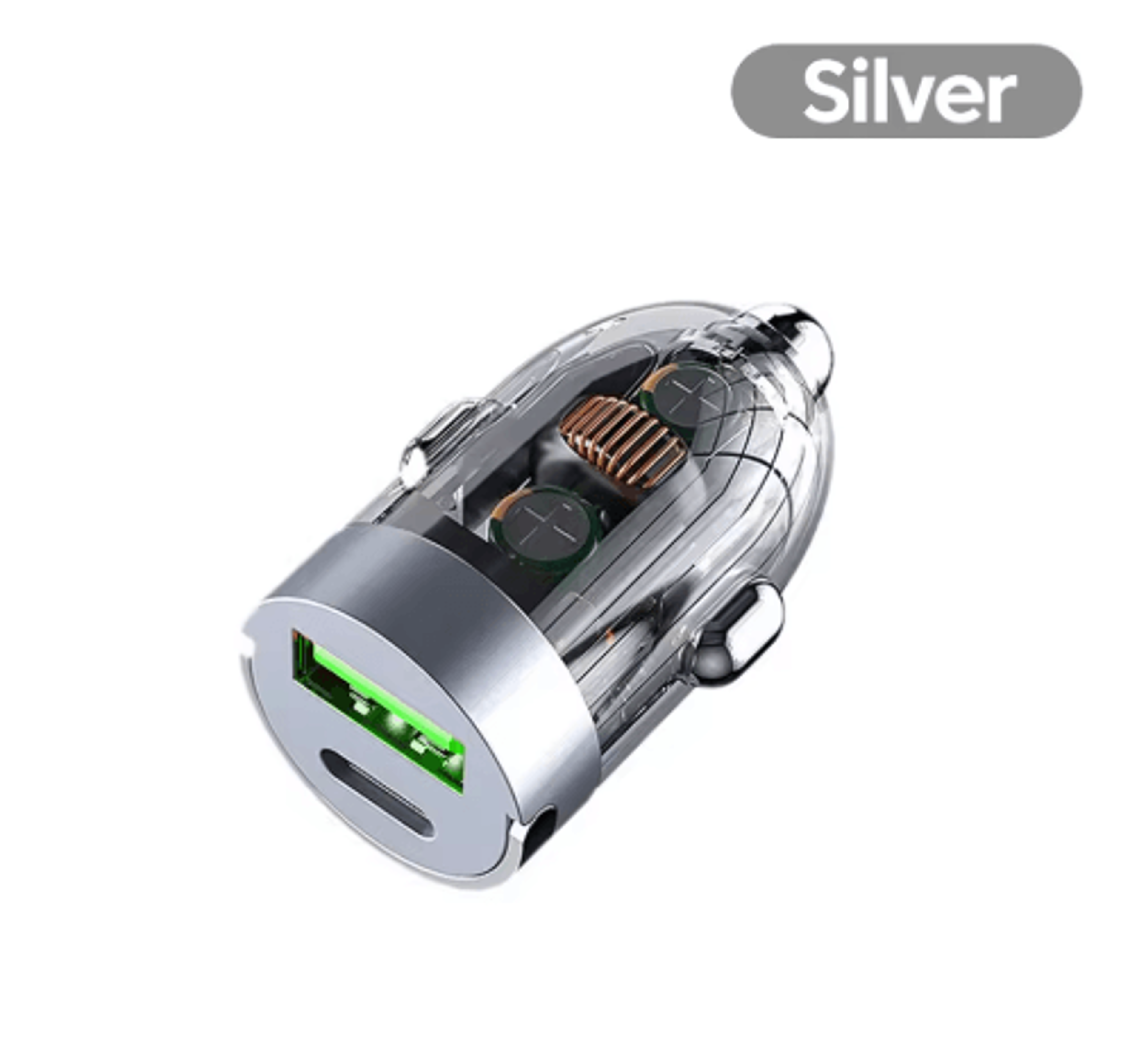 Elough 120W Transparent Car Charger QC30 USB Type C Quick Charge Adapter 2