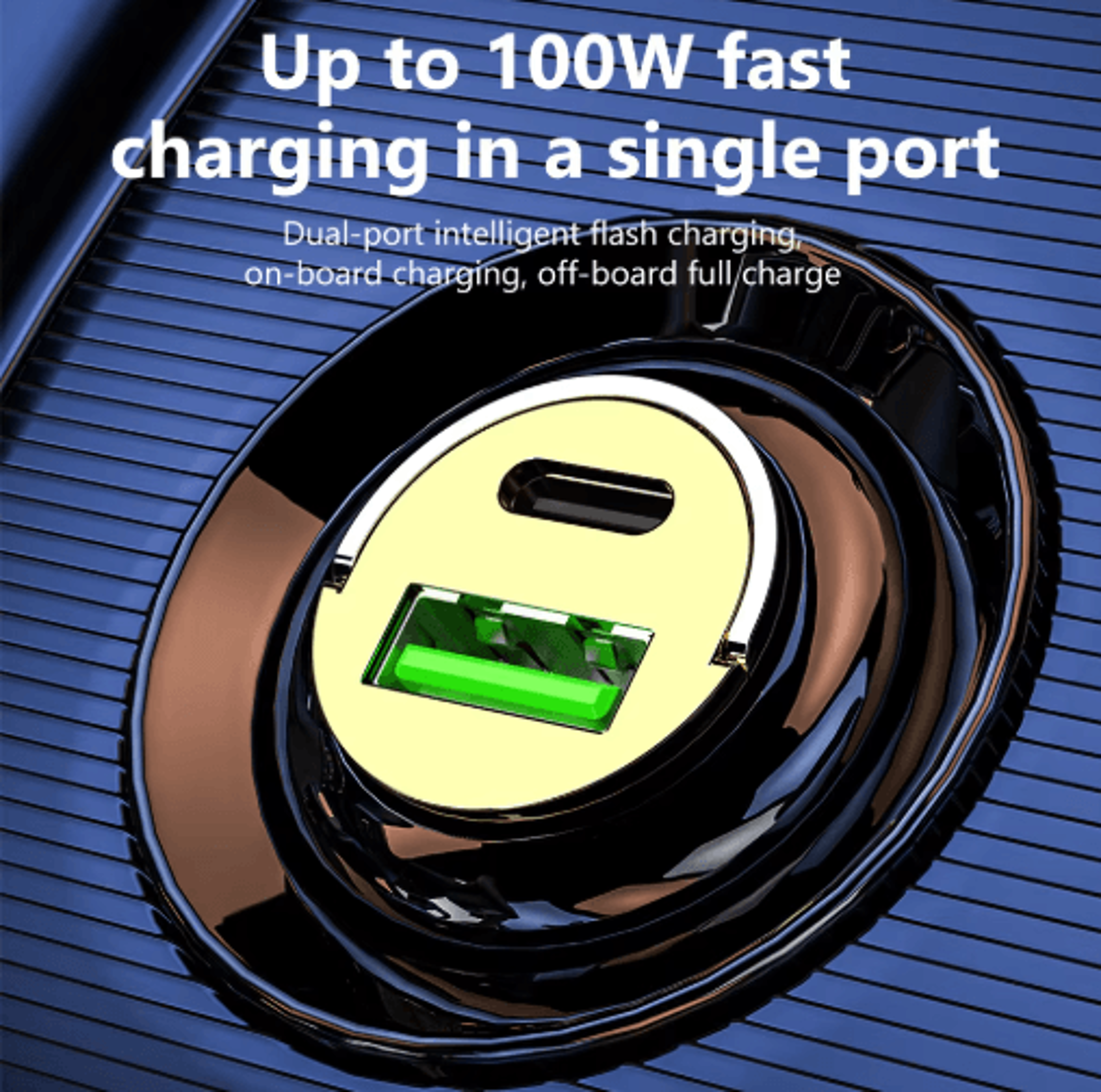 Elough 120W Transparent Car Charger QC30 USB Type C Quick Charge Adapter 6