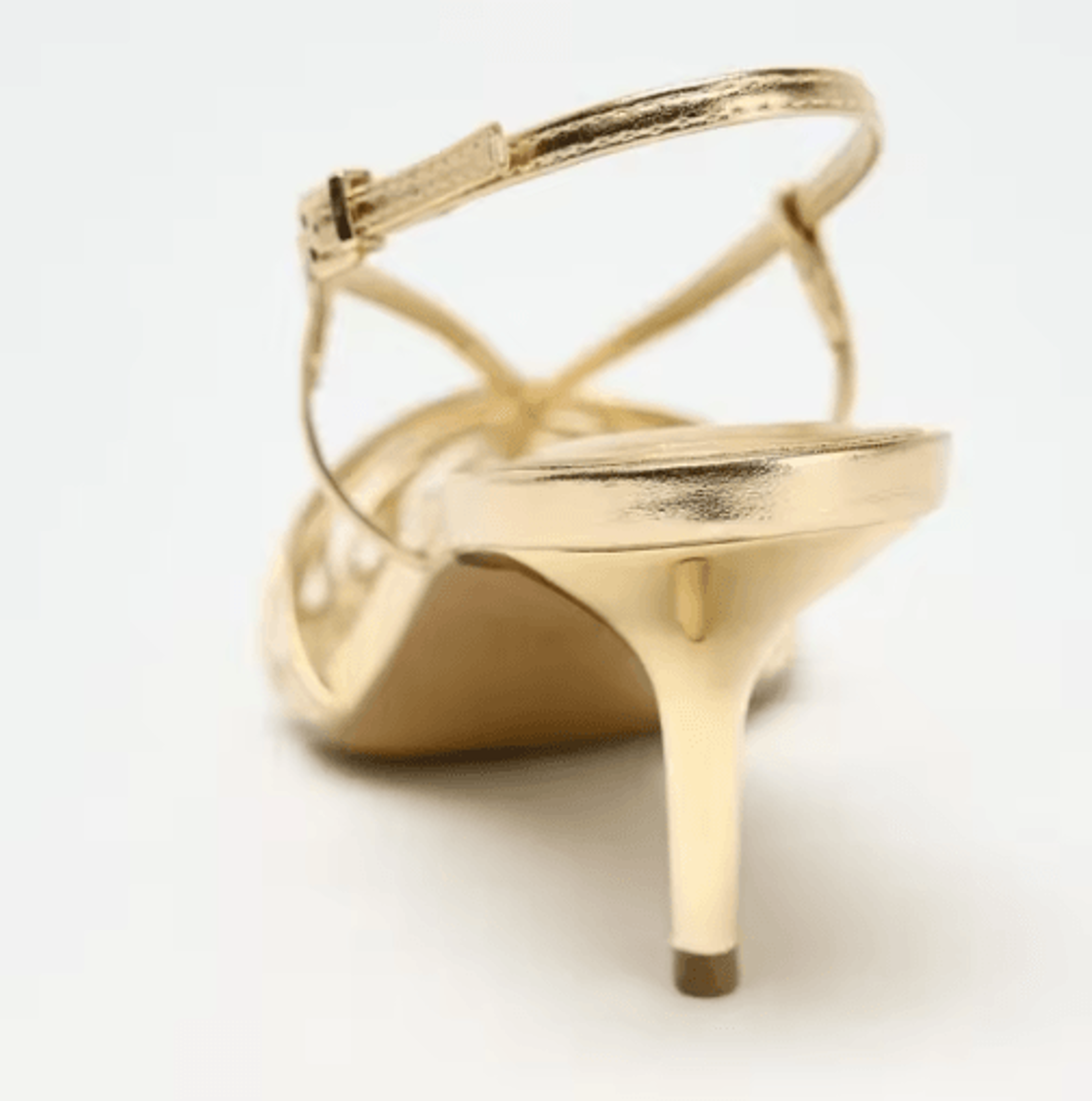 Luxury Gold Pointed Toe Slingback Heels Thin Strap High Heel Summer Sandals 4