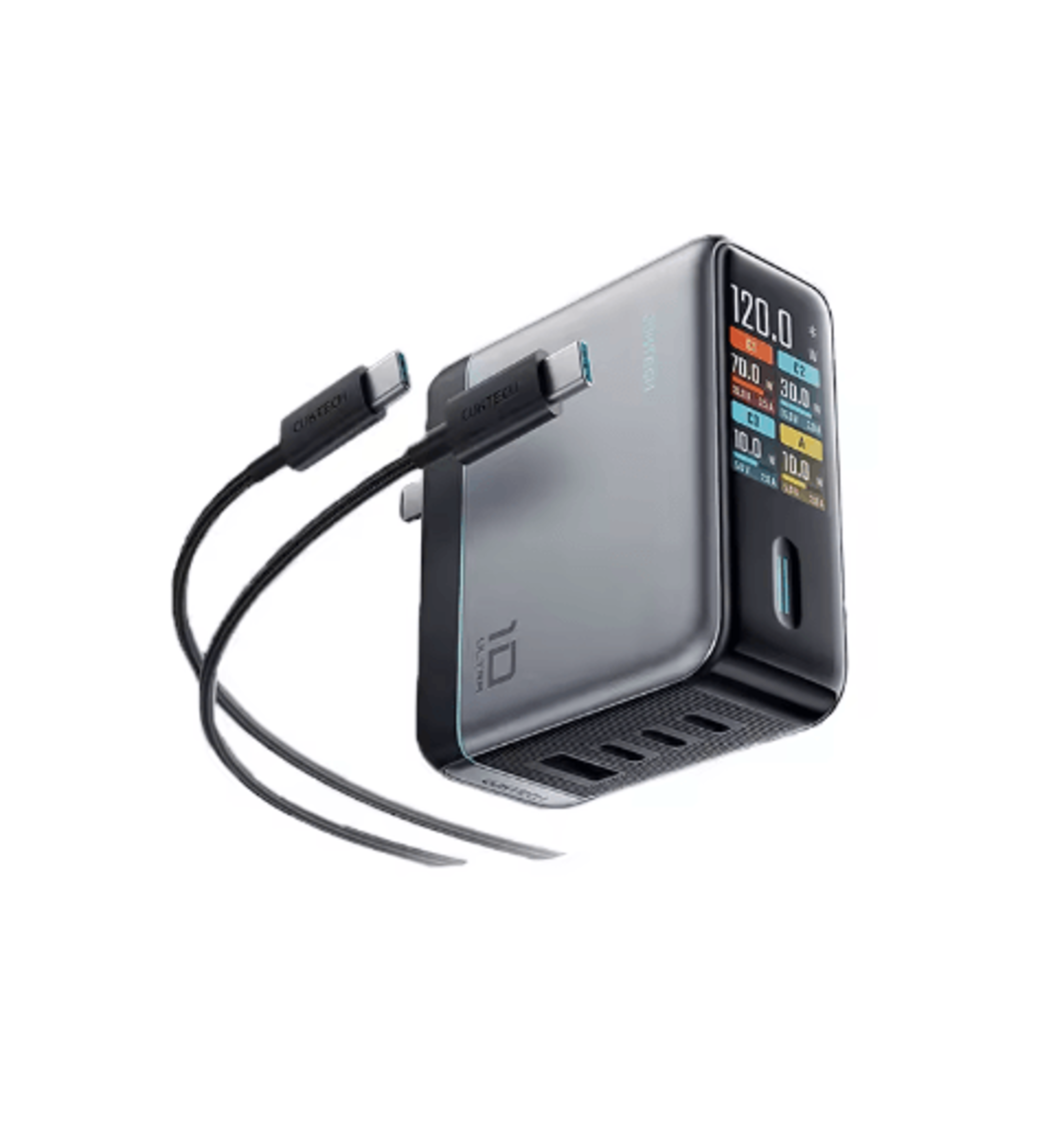 CUKTECH 10 Ultra 120W MultiPort Fast Charging USBC Wall Charger With Smart Display 4