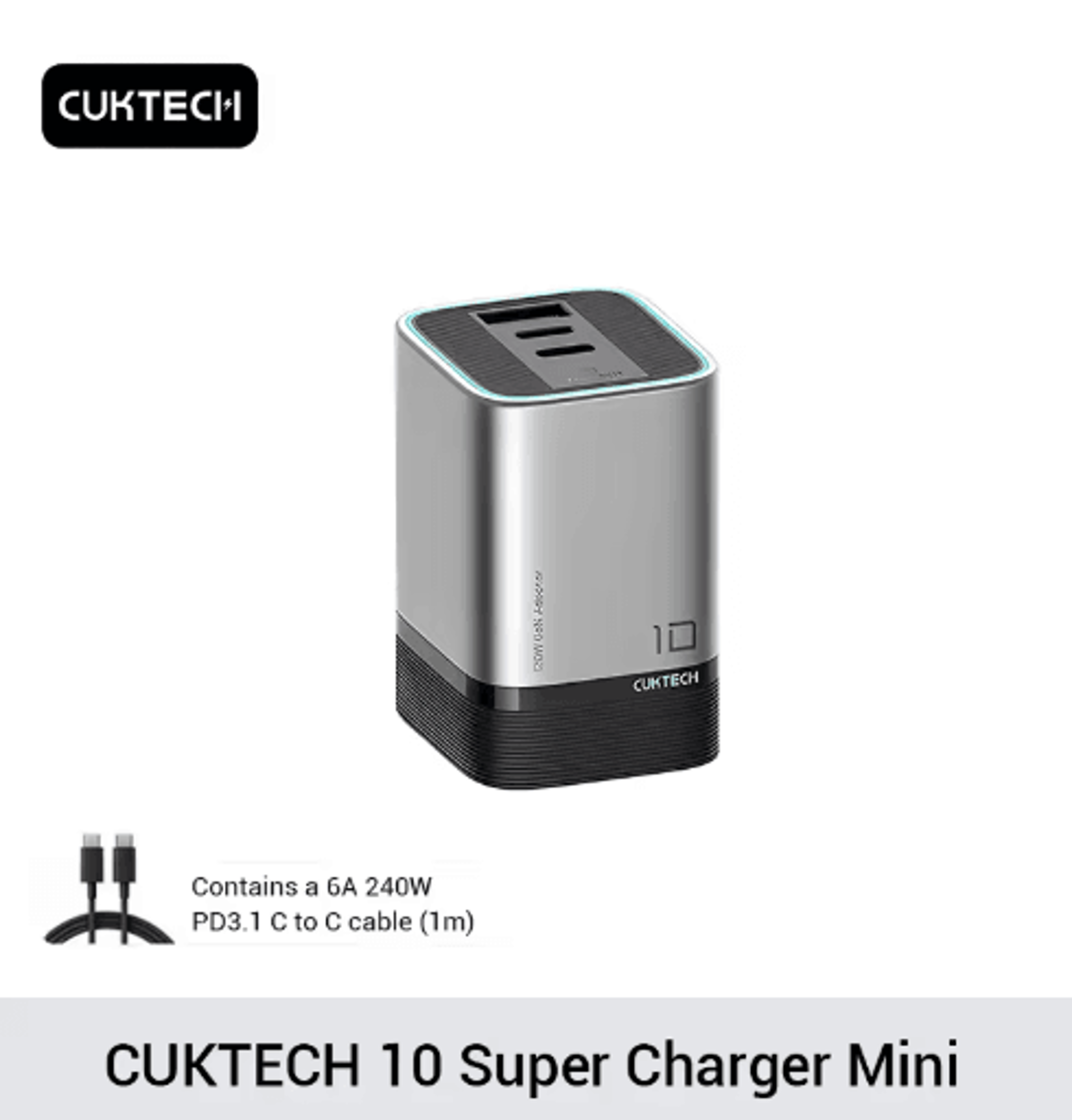 CUKTECH No10 Ultra 120W GaN USBC MultiPort Fast Charging Adapter 0