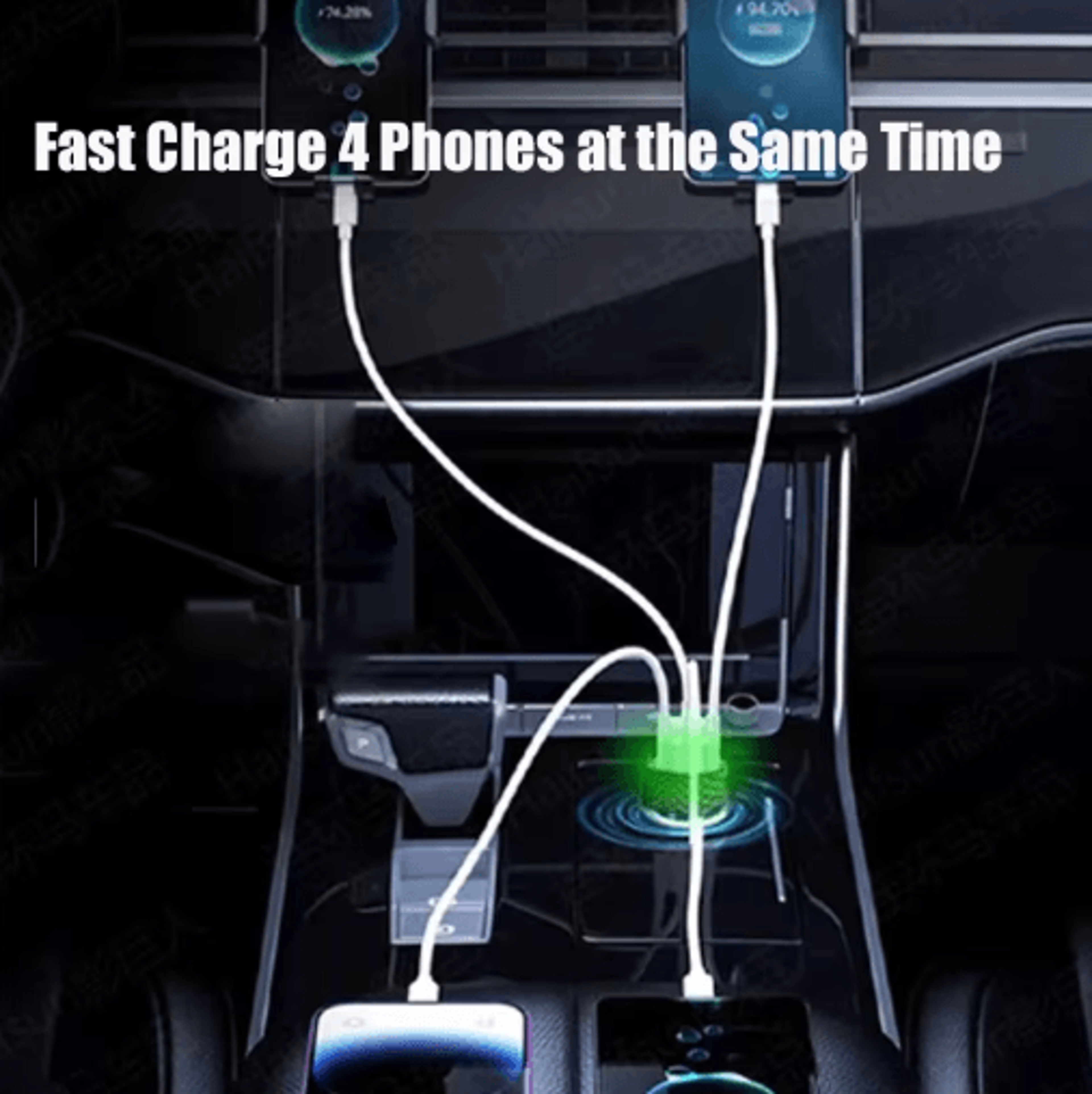 UYUXIO Dual PD Super Fast USBC Car Charger With Voltage Display  4in1 Power Adapter For IPhone  And 4