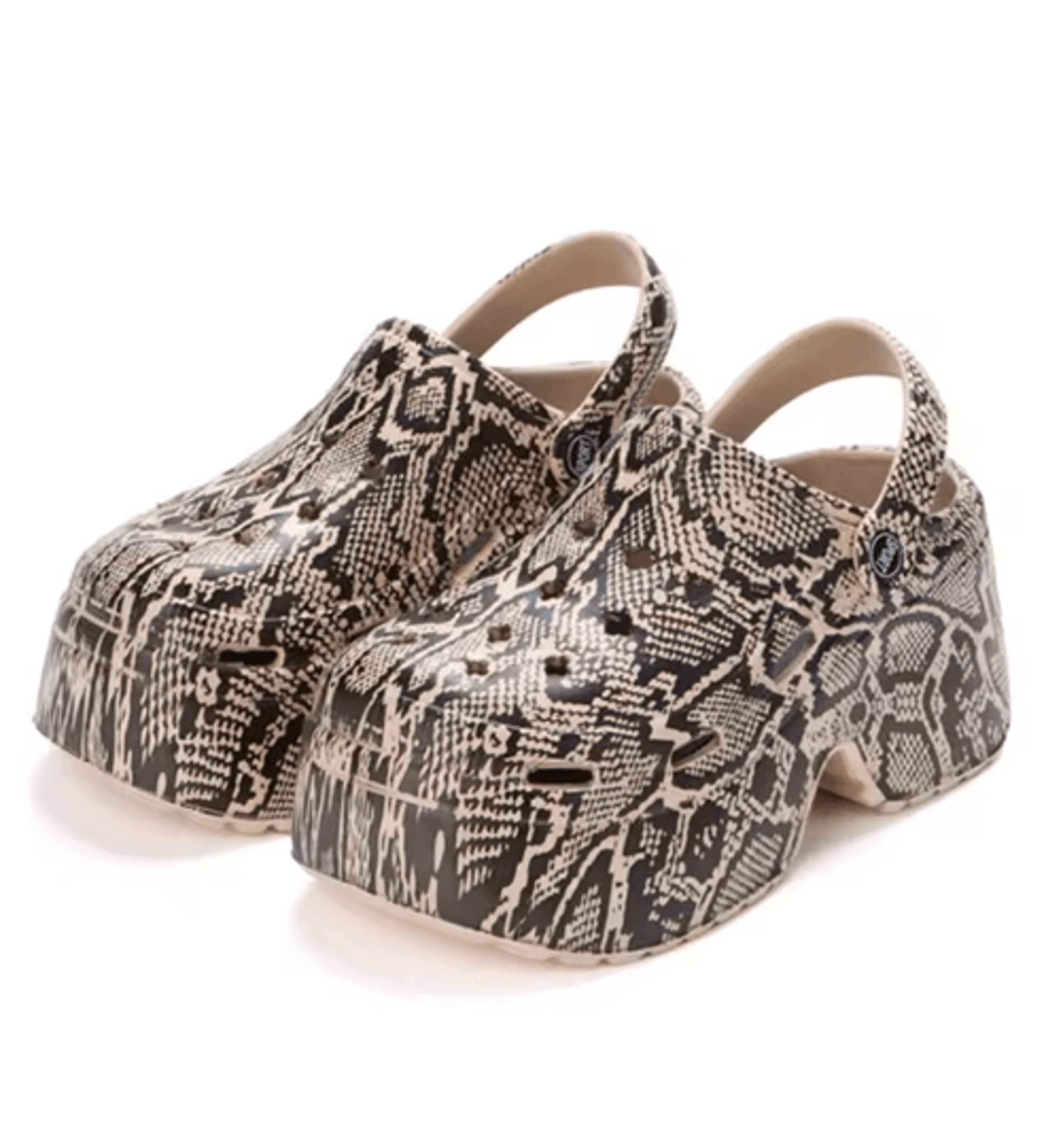 Leopard Chunky Platform Clogs Closed Toe Thick Bottom Wedge Sandals 2