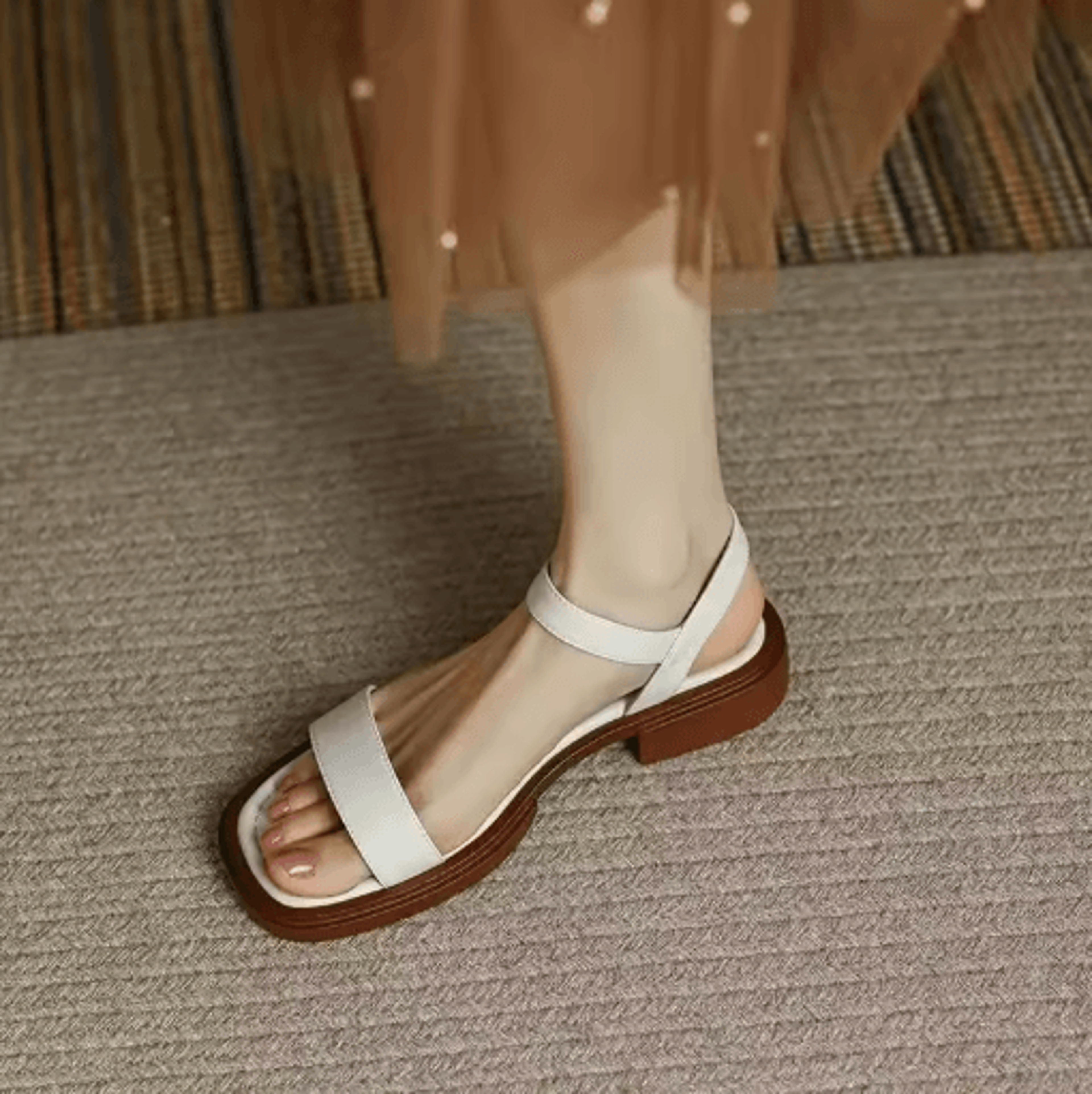2025 Genuine Leather Low Heel Office Sandals Plus Size 35 To 42 1