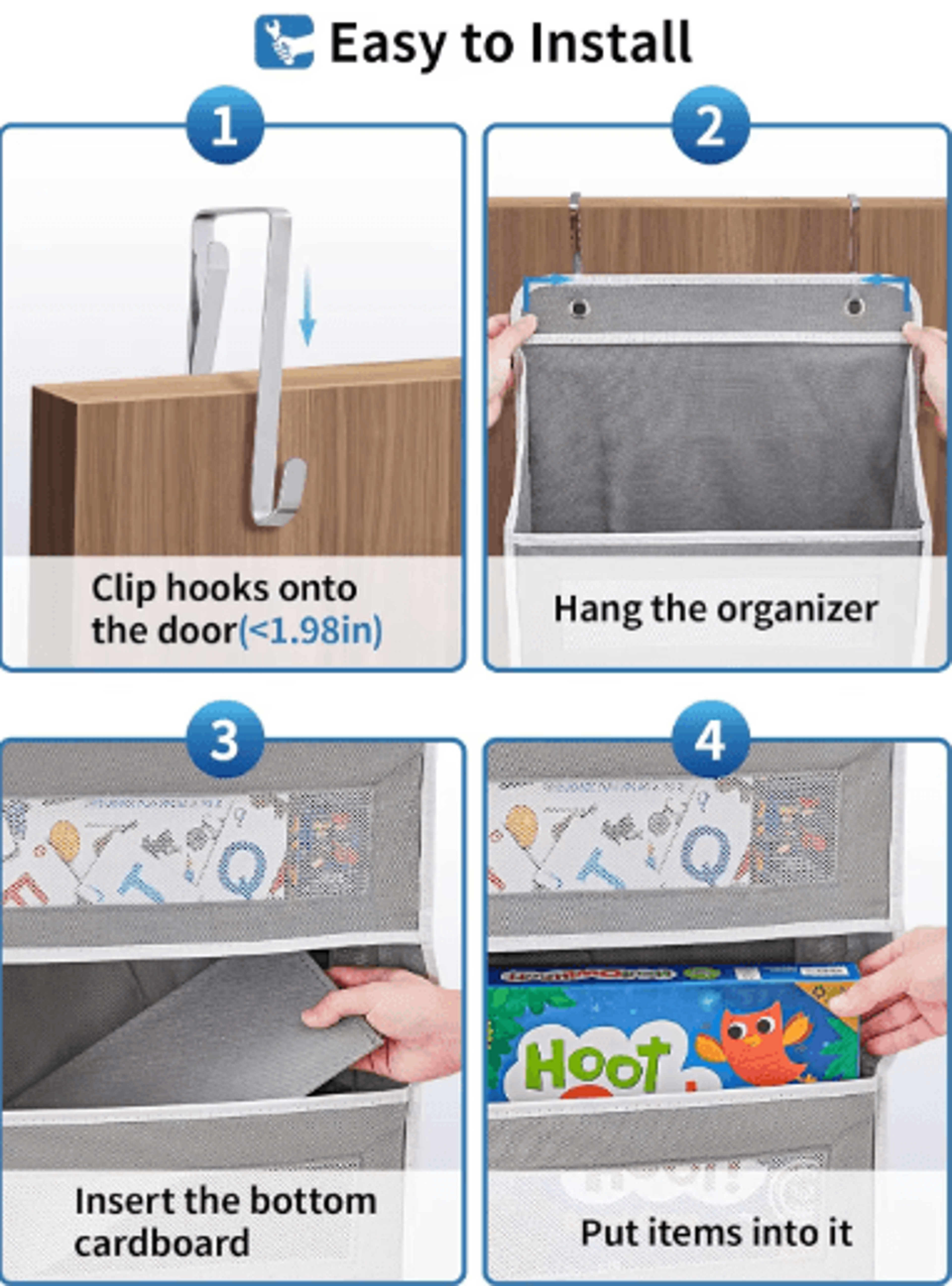 5 Shelf Over The Door Organizer Large Capacity Hanging Door Storage Organizer For Bedroom And Bathr 5