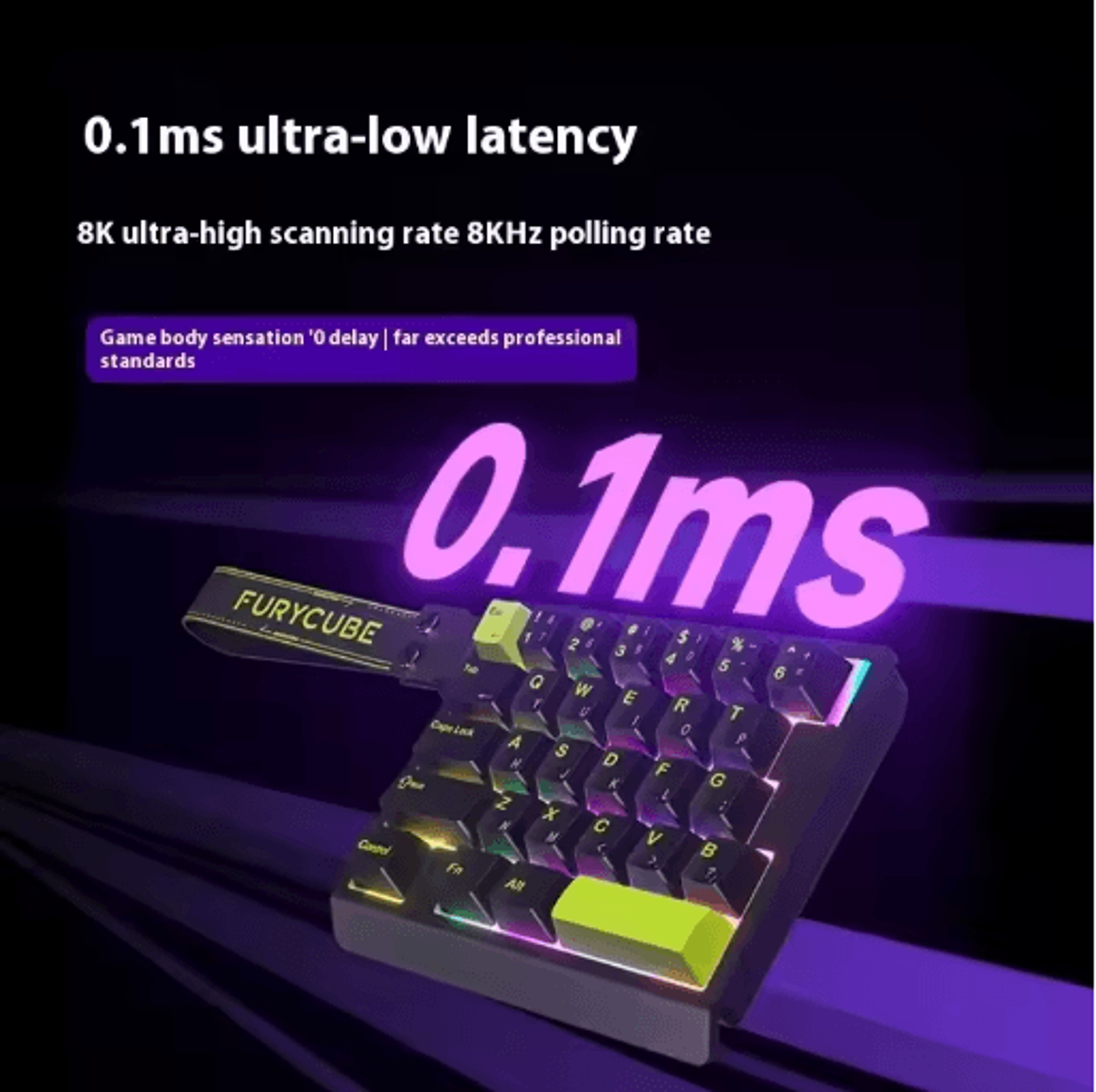 FURYCUBE M30HE Magnetic Switch Mechanical Gaming Keypad 8K Rapid Trigger Single Hand Keyboard 9
