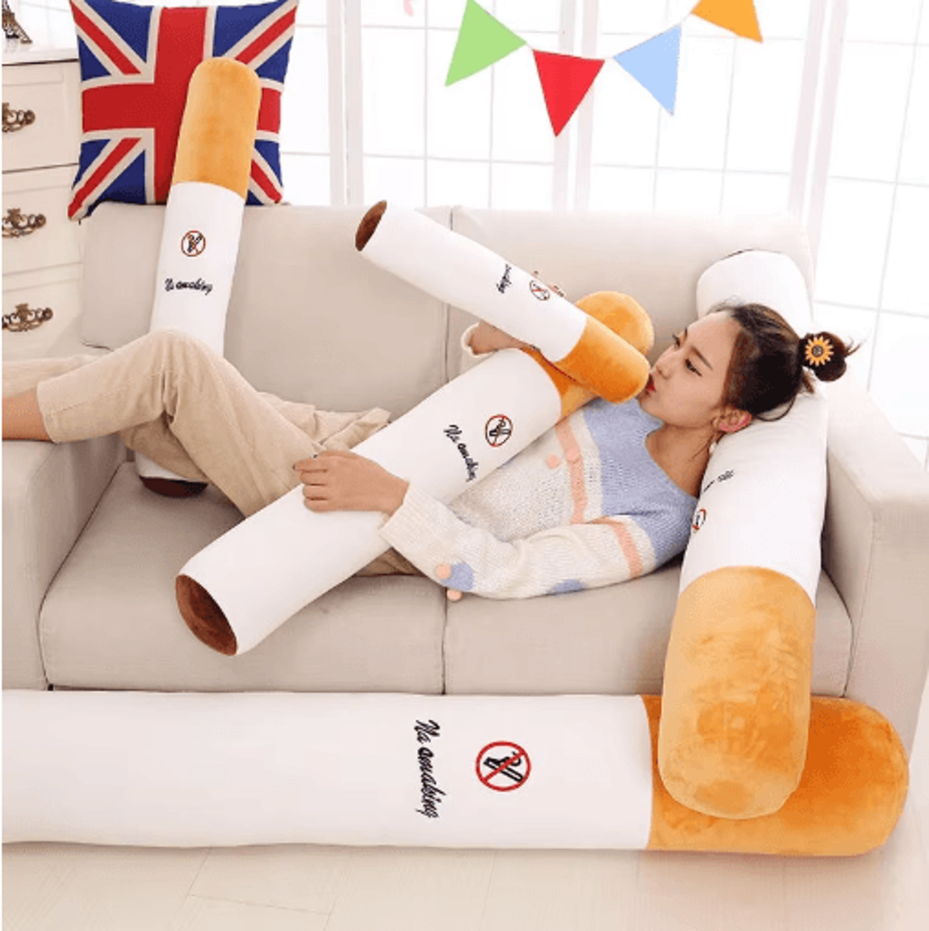 Creative Cigarette Plush Pillow  Novelty Sleeping Cushion  Funny Birthday Gift 0
