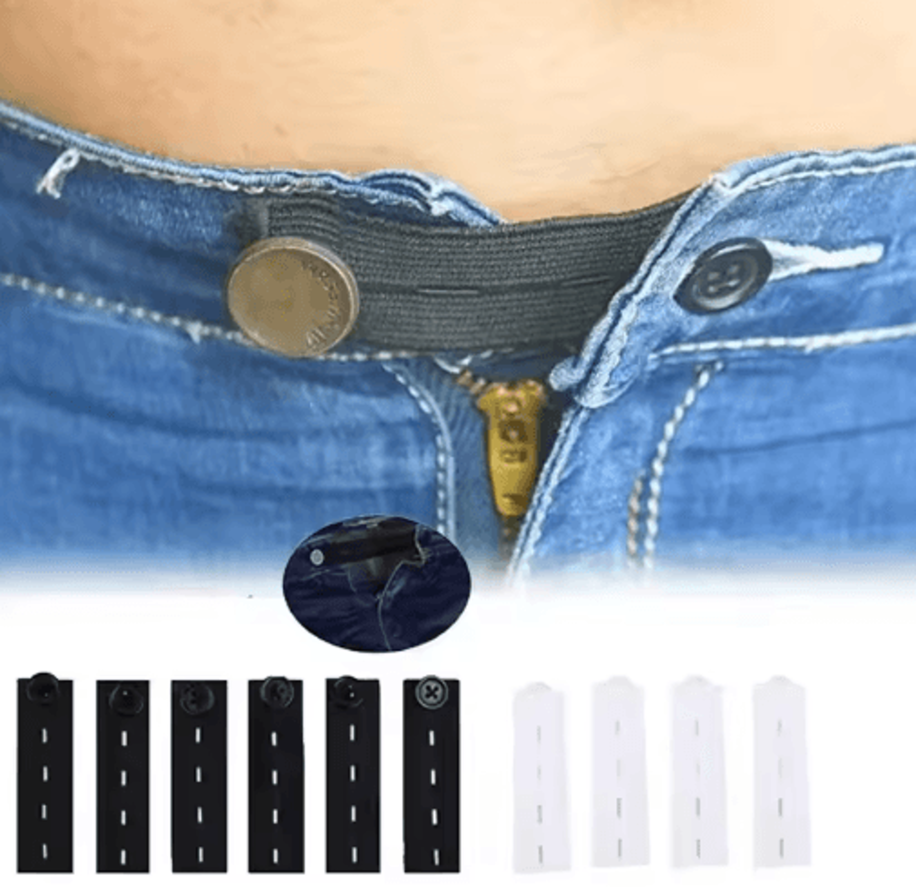 5PCS Adjustable Pants Waist Extender Set  Unisex Jeans  Maternity Button Hooks 6