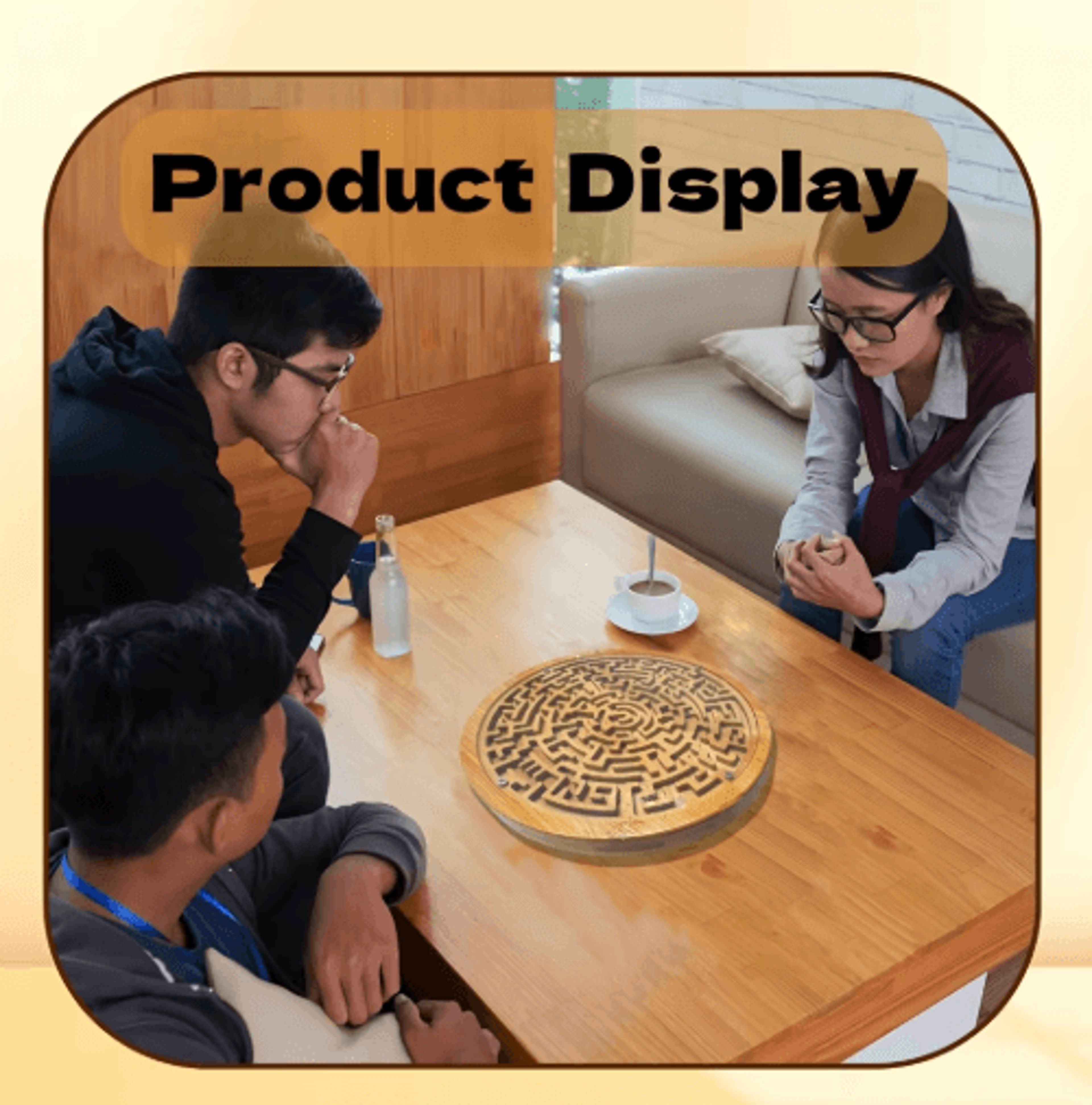 Large Wooden Balance Maze Game  Dual Sided Bamboo Brain Teaser With Steel Balls 6