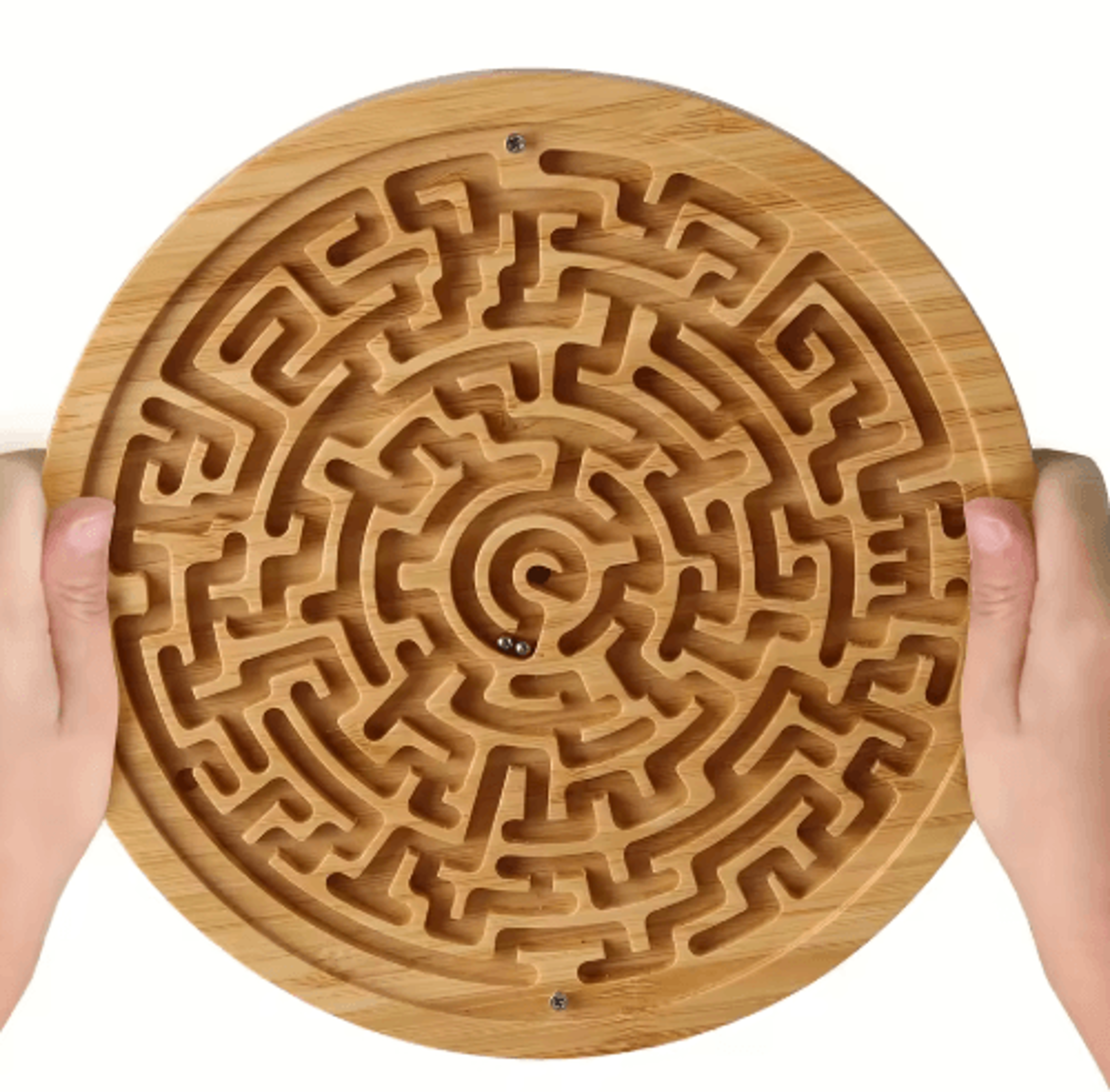 Large Wooden Balance Maze Game  Dual Sided Bamboo Brain Teaser With Steel Balls 0