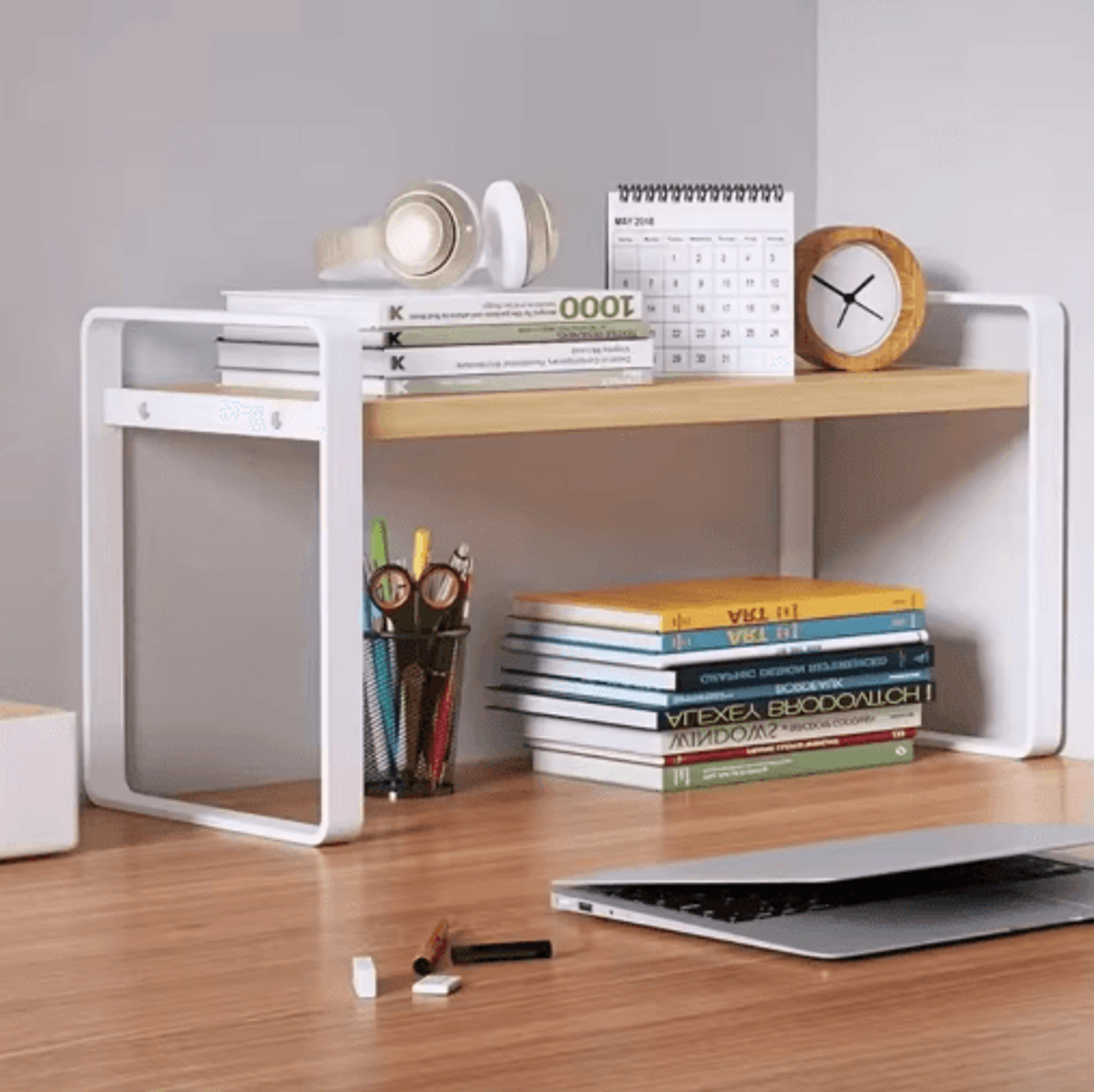 Modern Desktop Bookshelf Organizer  Student Document  Office Desk Storage Rack 6