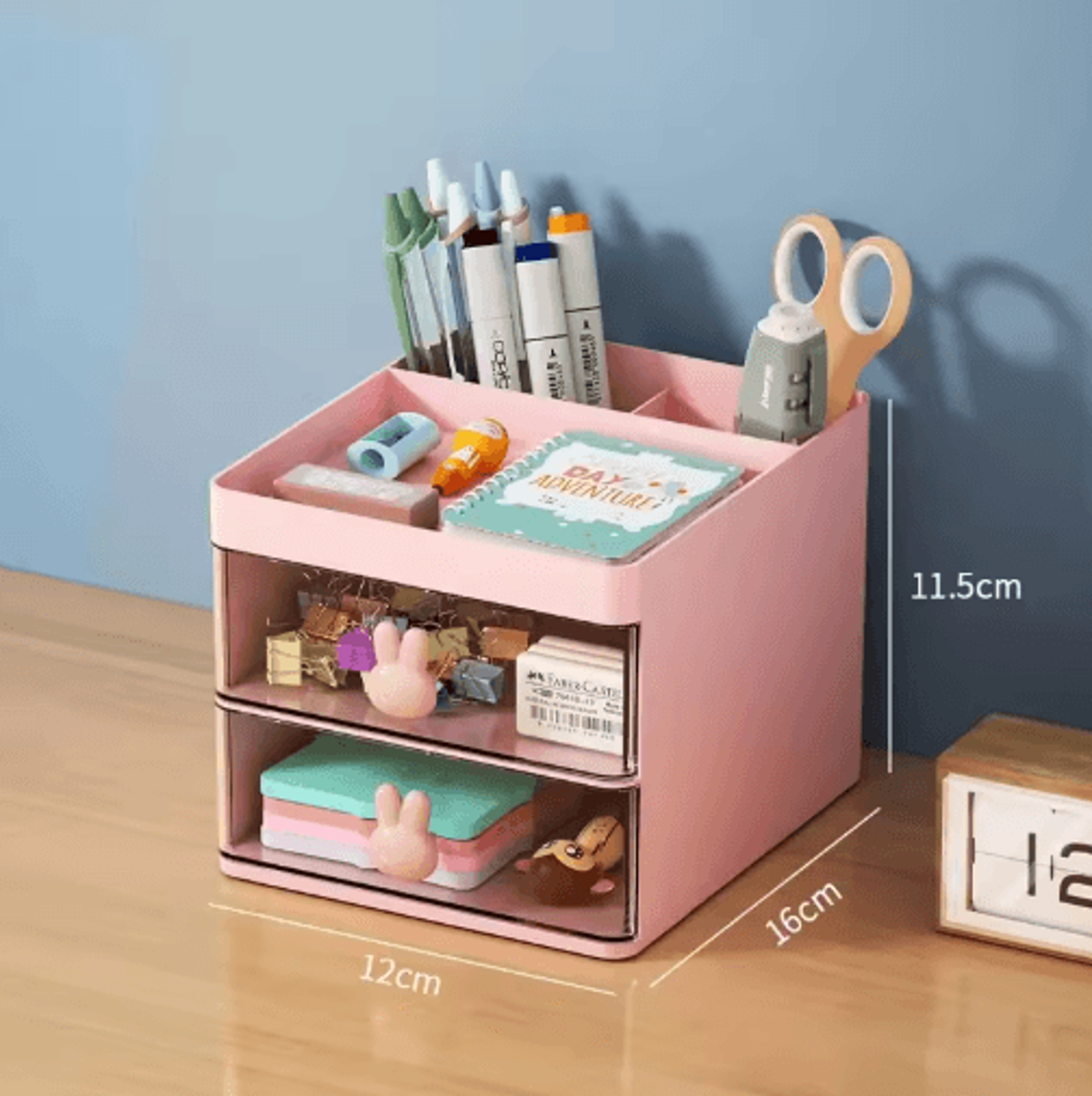 Compact Drawer Desktop Organizer  MultiCompartment Desk Storage Box For Cards Phones  Cosmetics 3