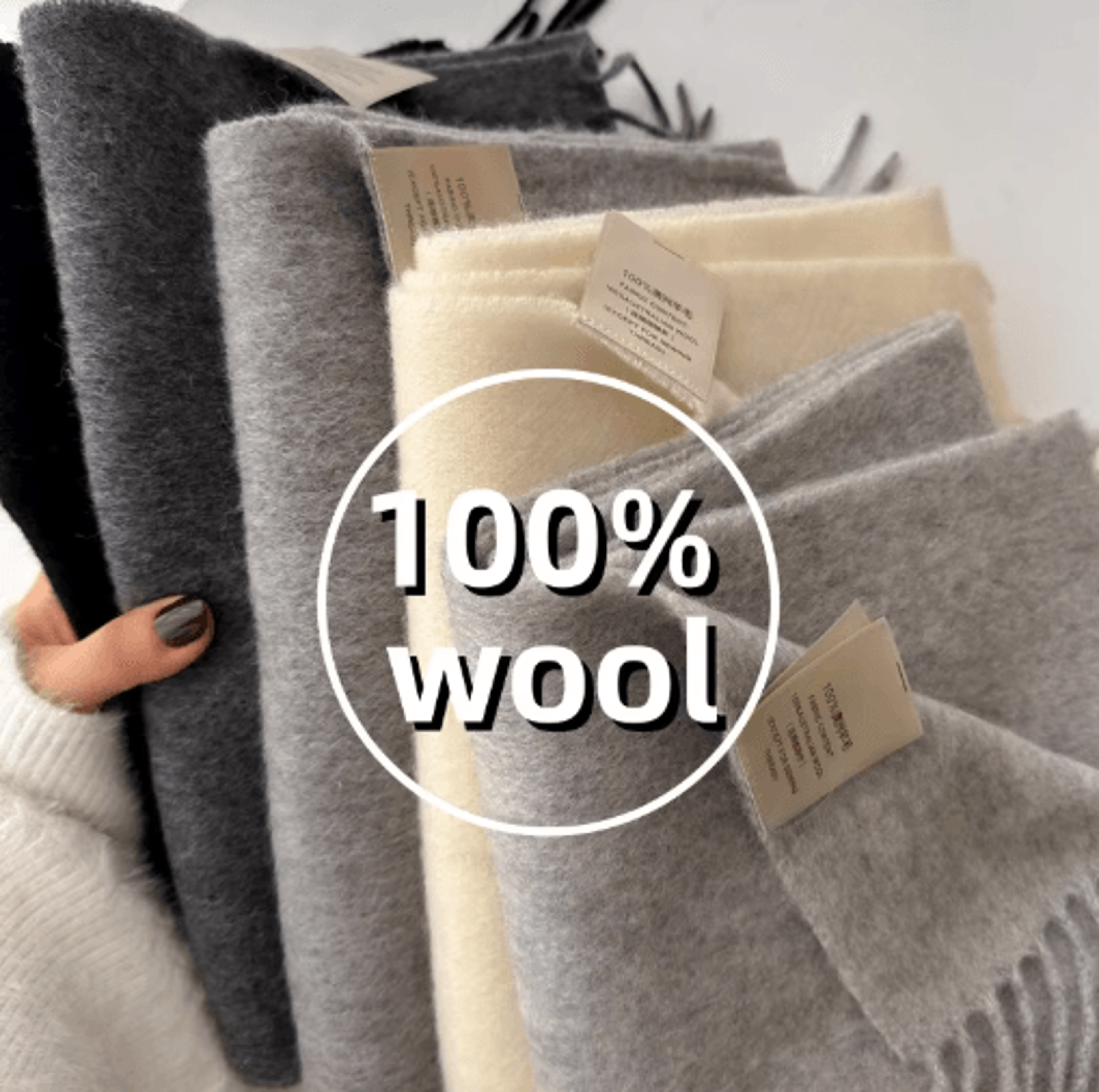 100 Wool Winter Narrow Scarf In Solid Colors For Men And Women 0