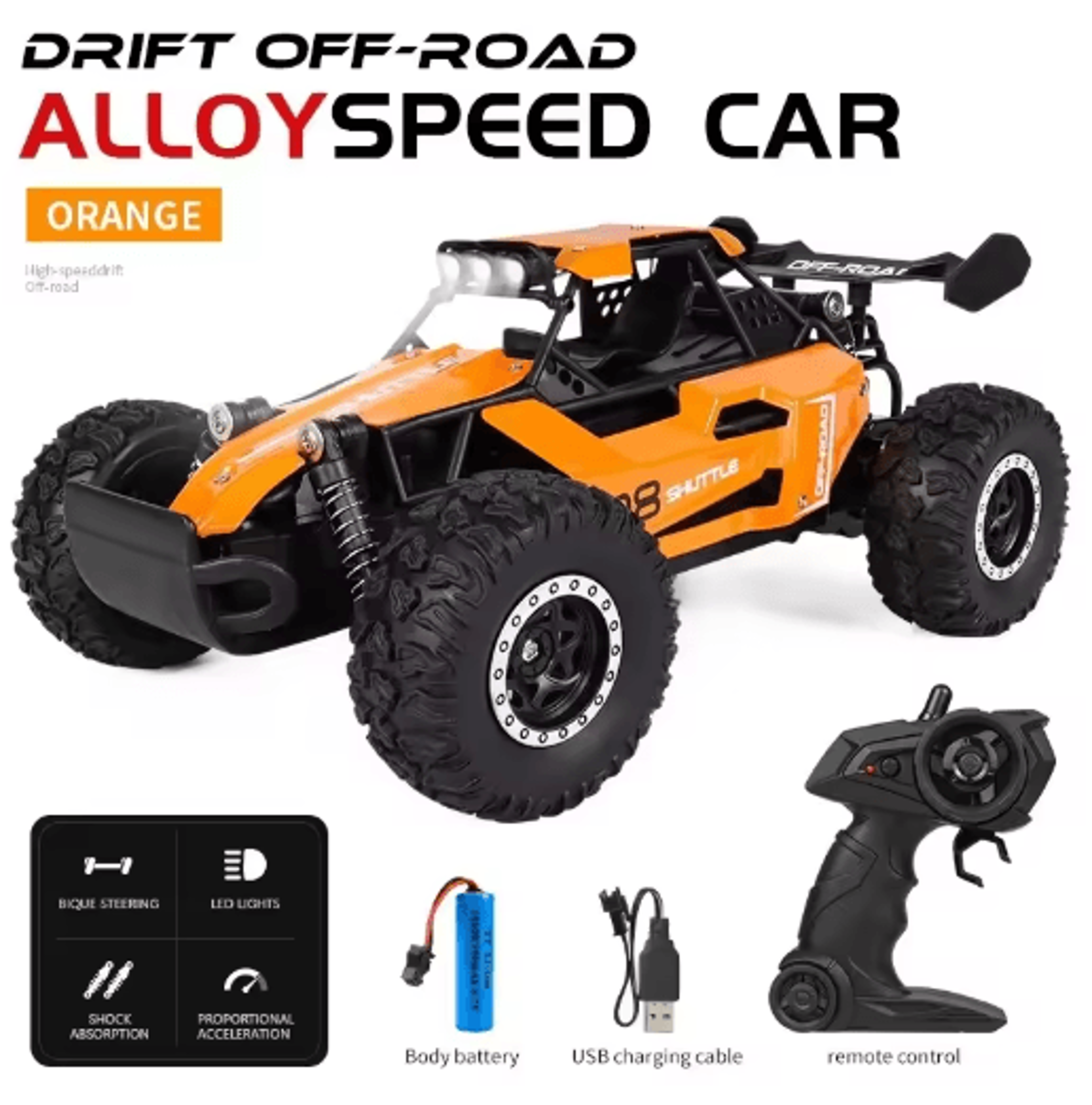 116 High Speed Off Road RC Car With LED Lights And 24GHz Control 6