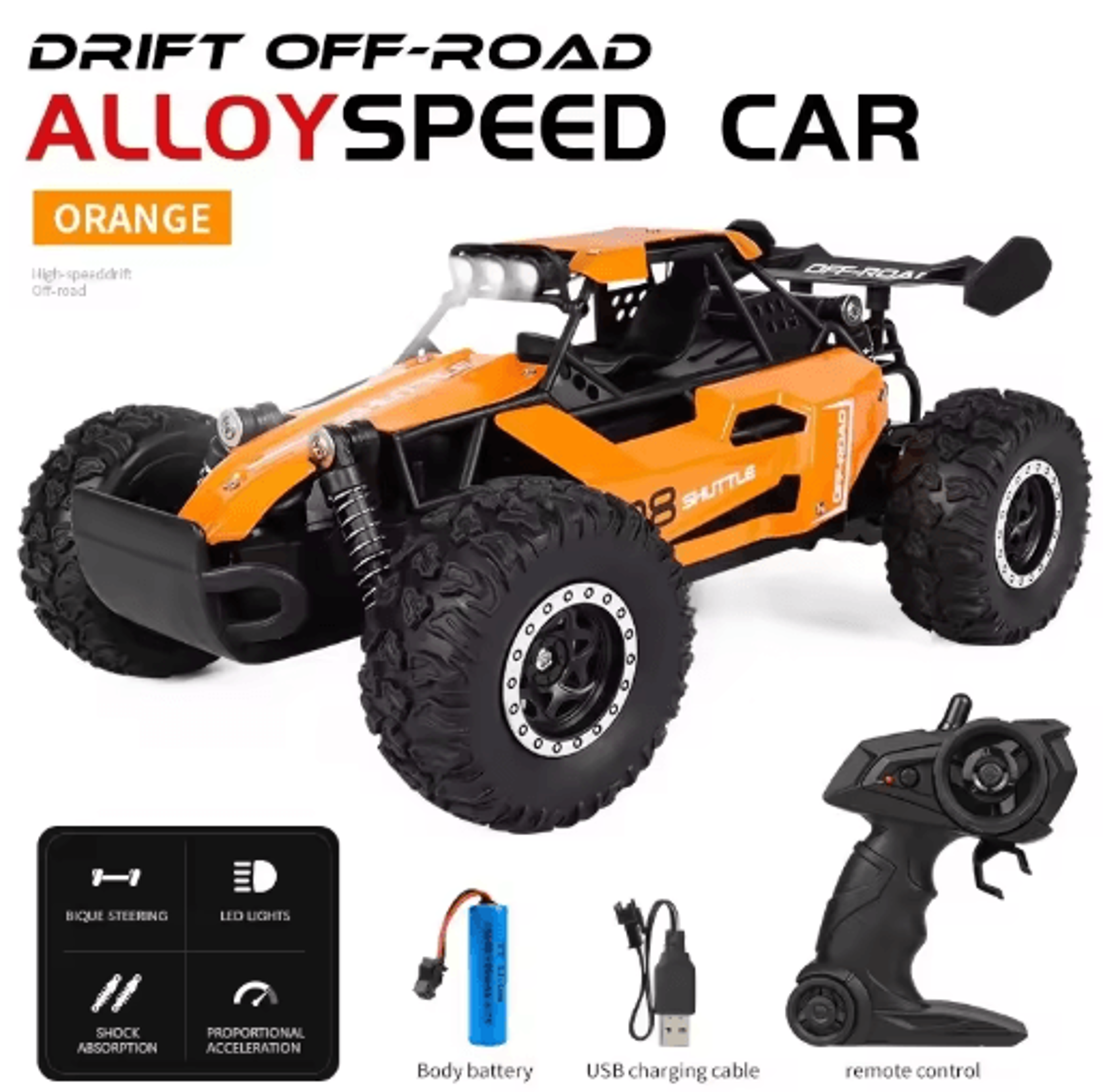 116 High Speed Off Road RC Car With LED Lights And 24GHz Control 9