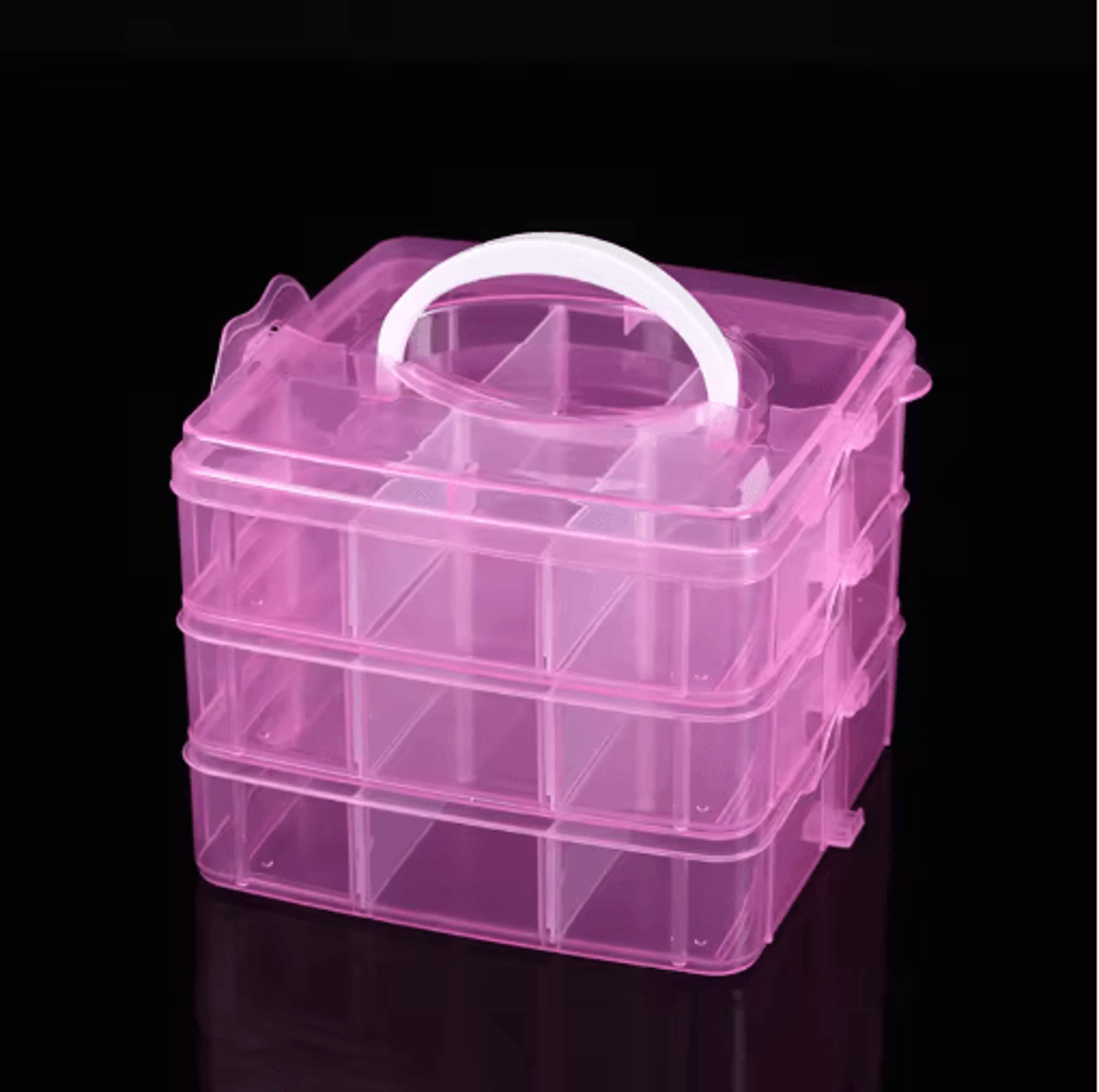 3 Layer 18 Grid Portable Storage Box With Detachable Compartments 9