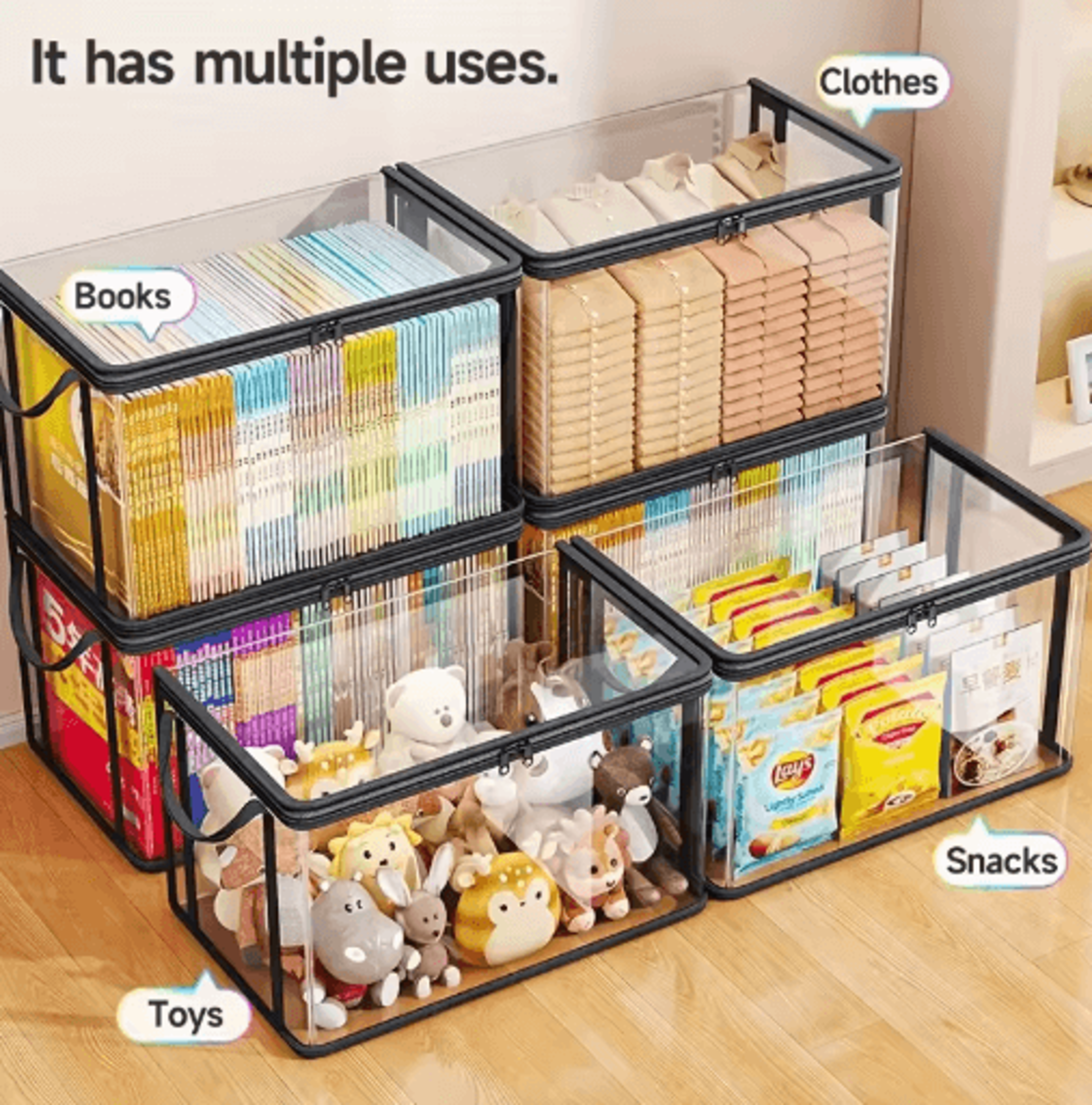 Large Capacity Transparent PVC Storage Bag With Flip Cover And View Window 4