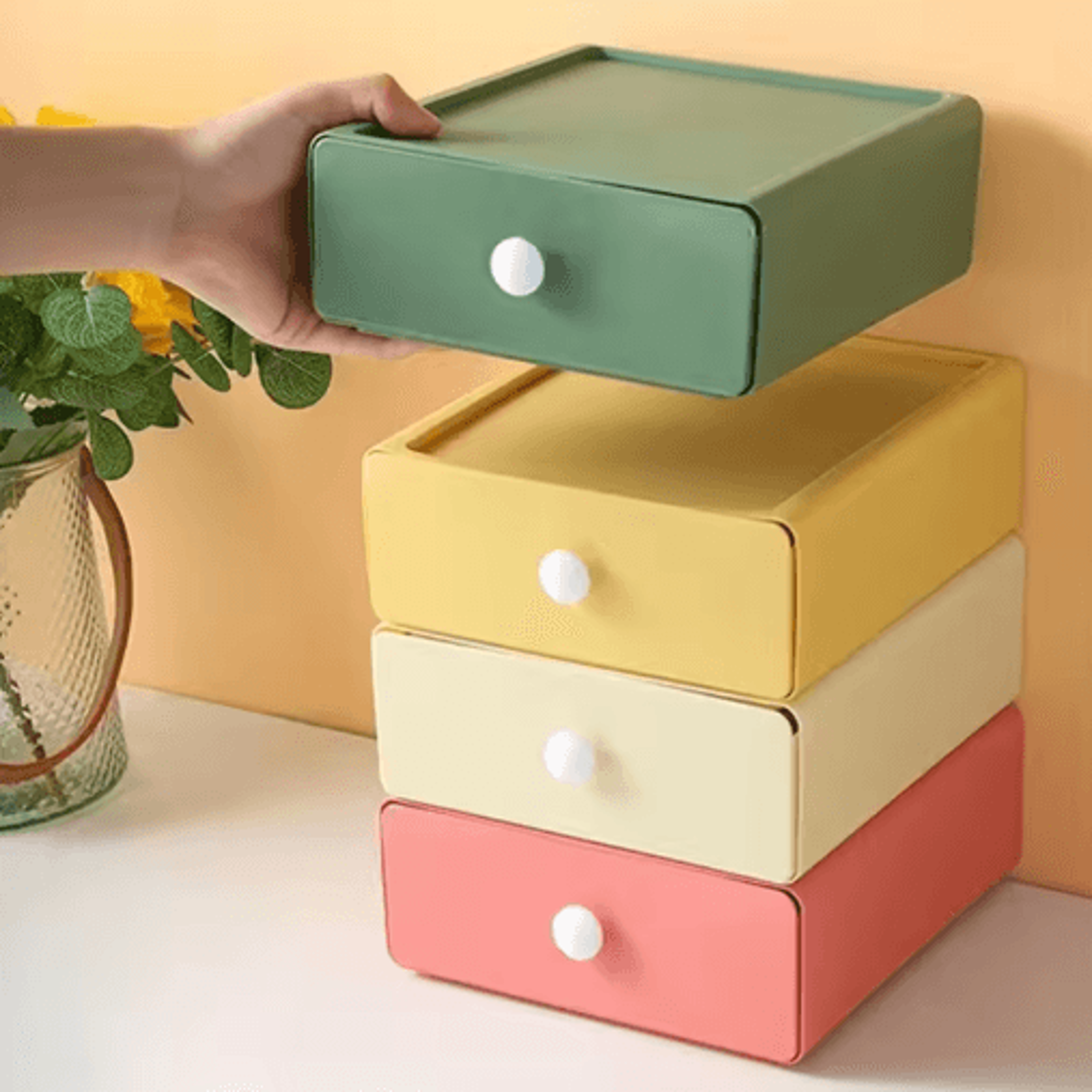 Single Stackable Desk Drawer Storage Box For Stationery And Sundries 7