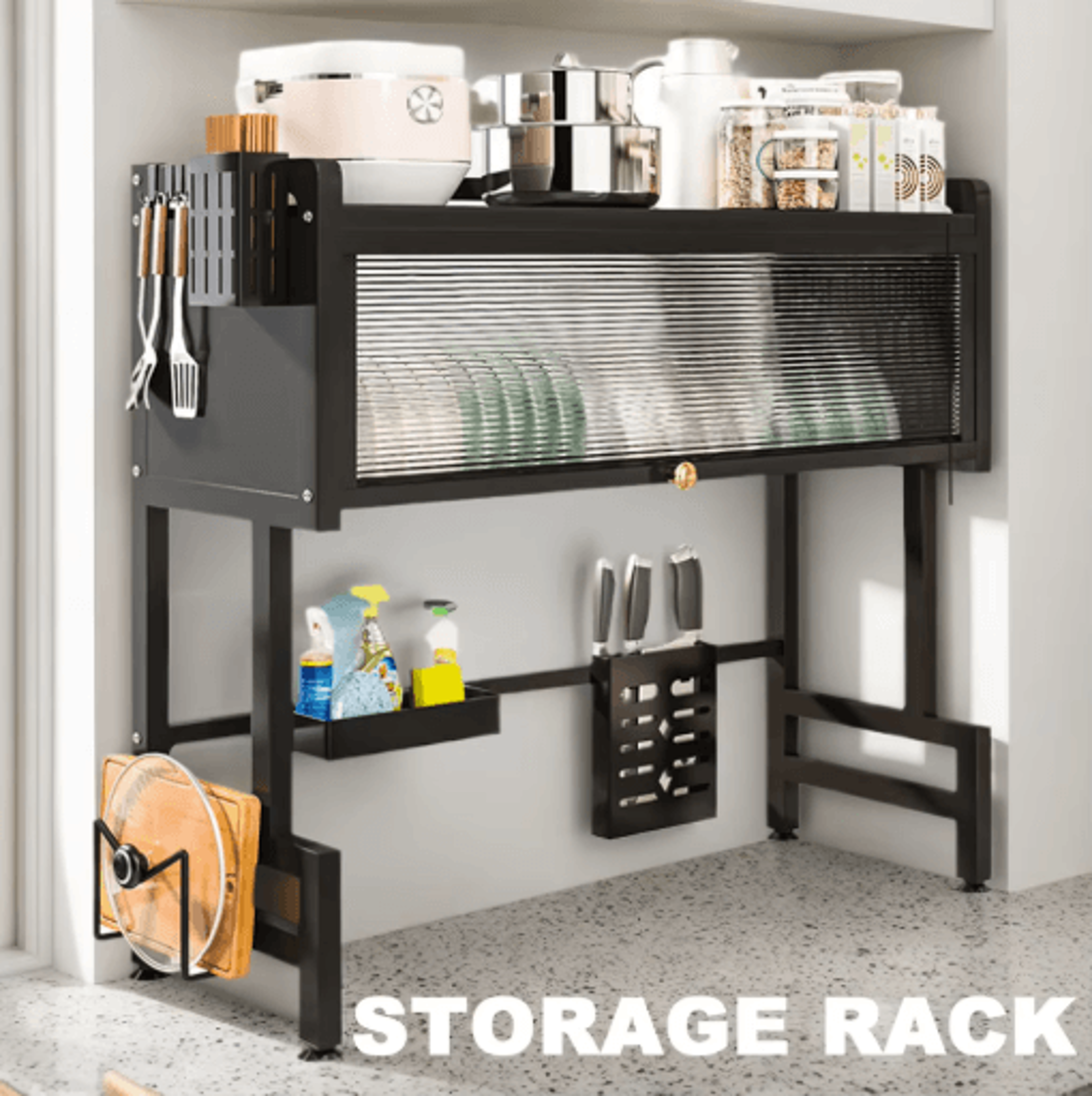 3 Tier Over The Sink Dish Drying Rack With Cover Large Kitchen Drain Shelf Storage System 3