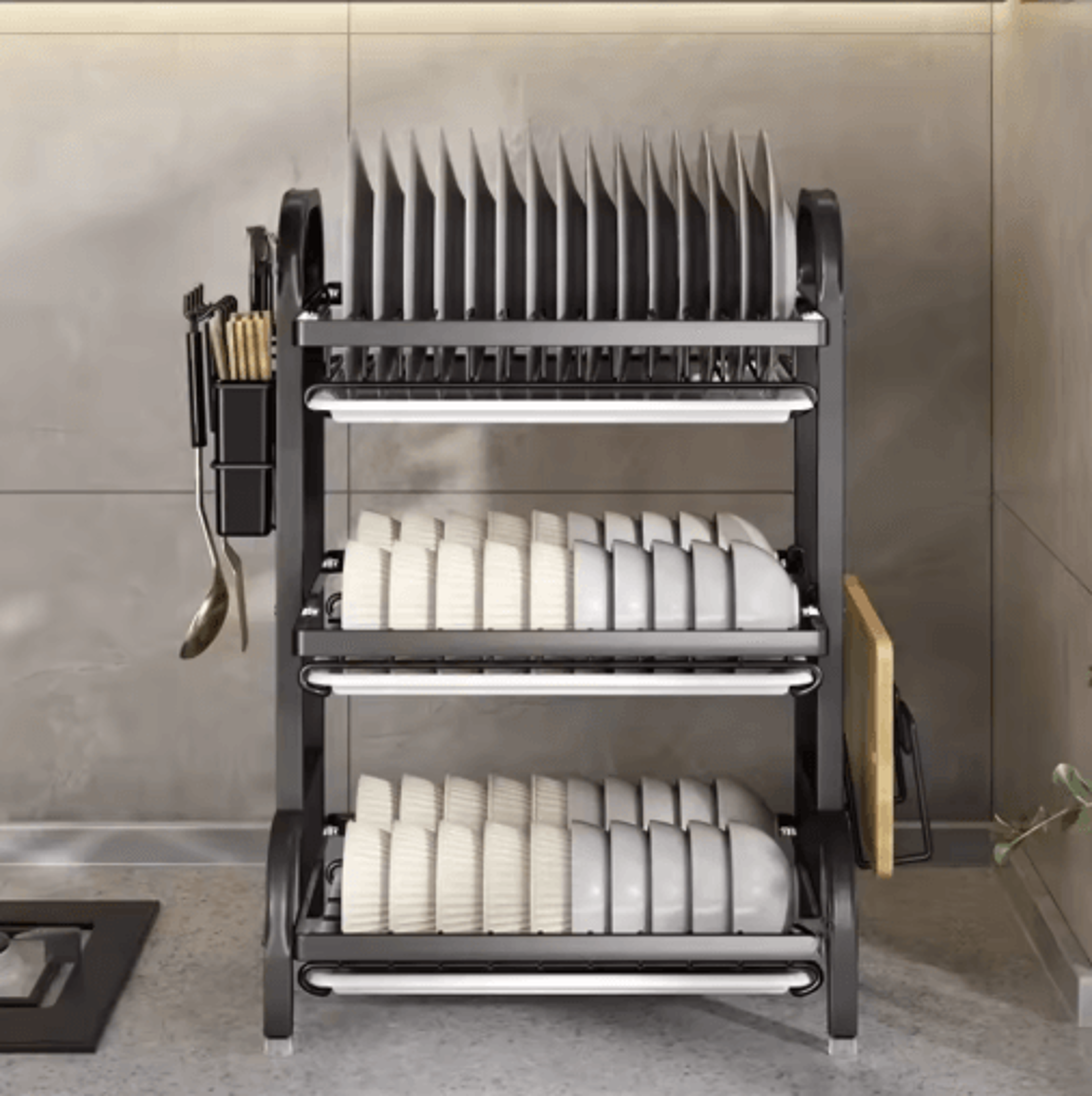 Multifunctional Multi Layer Dish Rack Portable Kitchen Countertop Storage  Drain Shelf 8