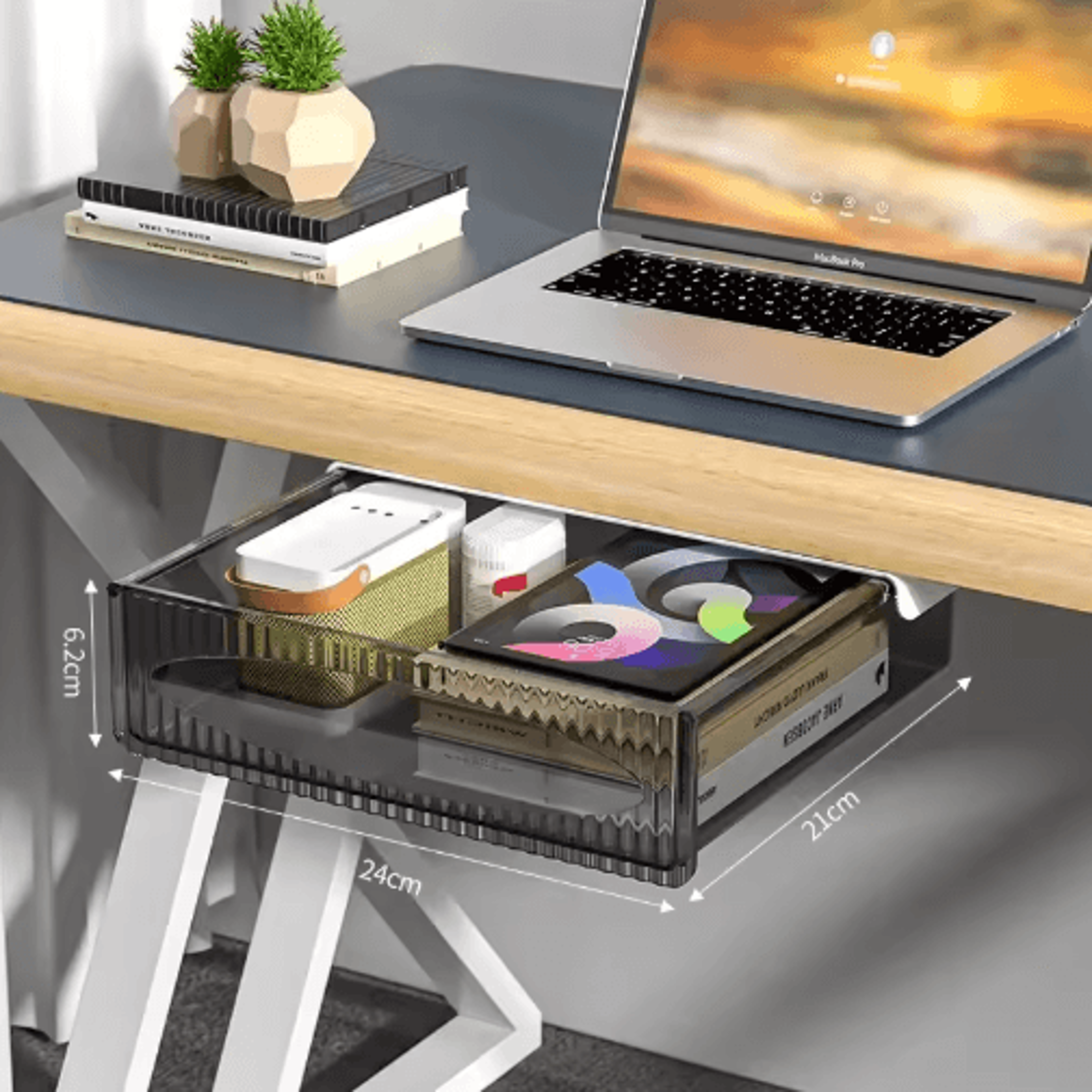 SpaceSaver Under Desk Drawer  Hidden Pull Out Storage Box Organizer 3