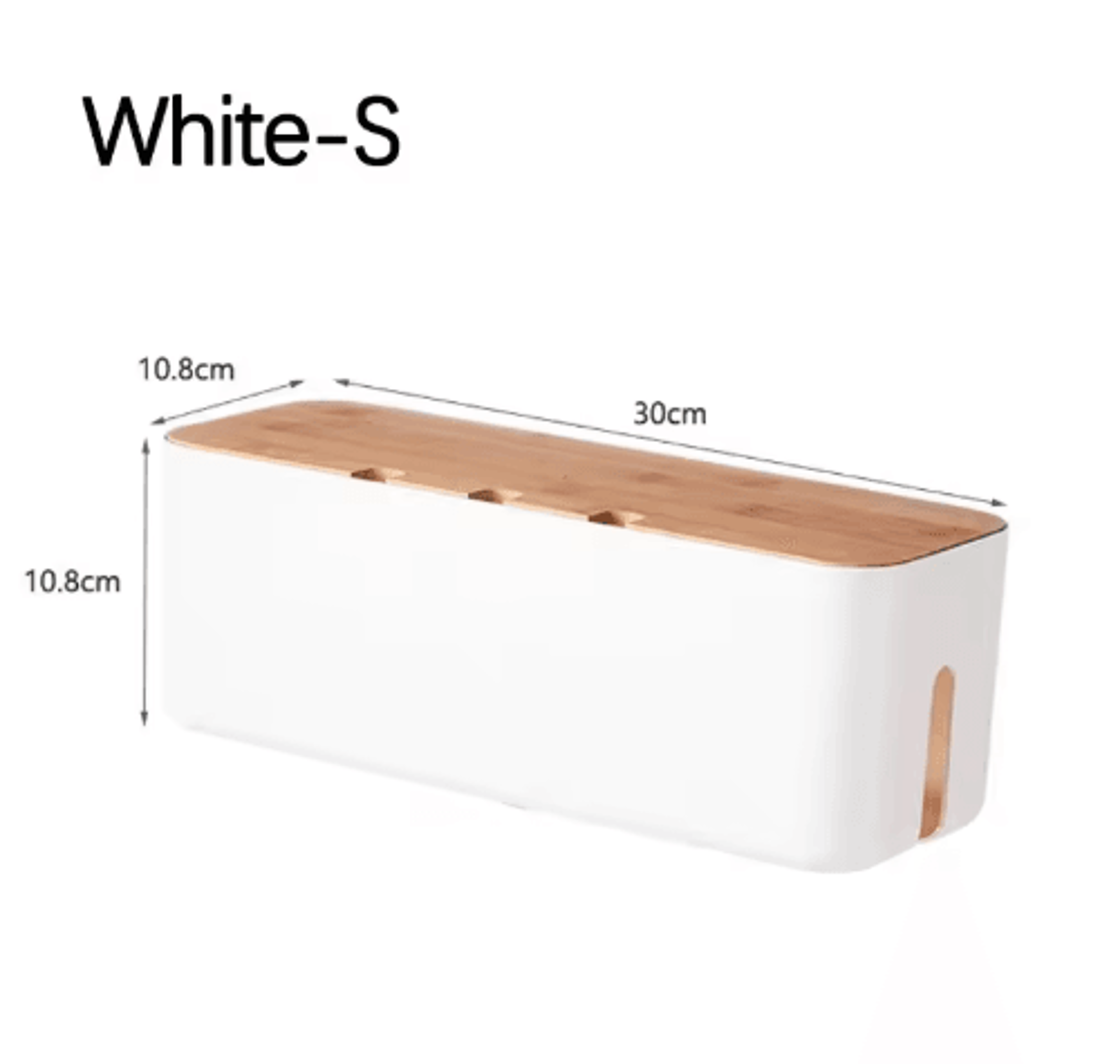 Bamboo Lid Cable Management Box For Desk And Power Strip Organization 3