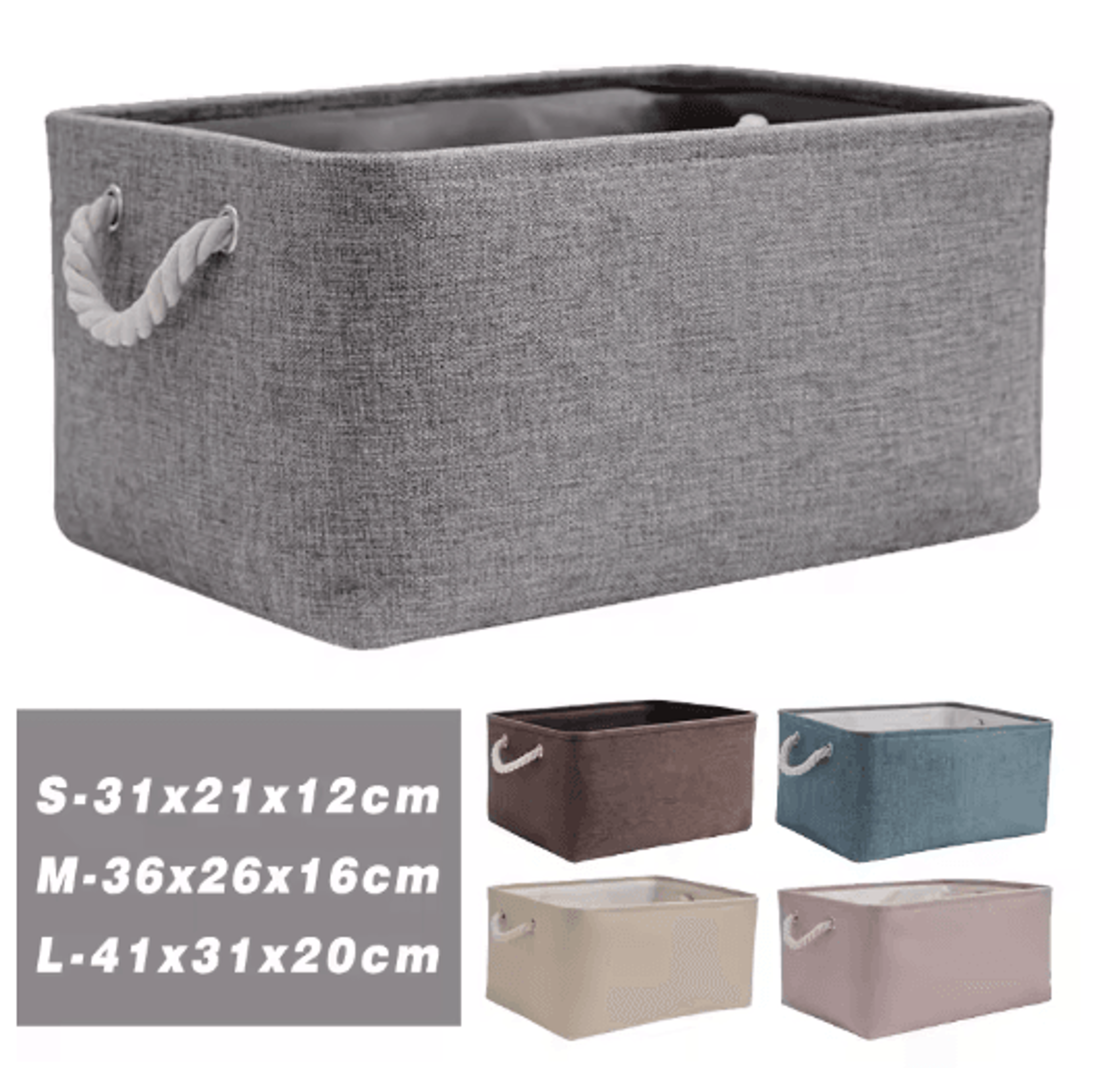 Foldable Linen Storage Basket For Closet Office And Bedroom Organization 0