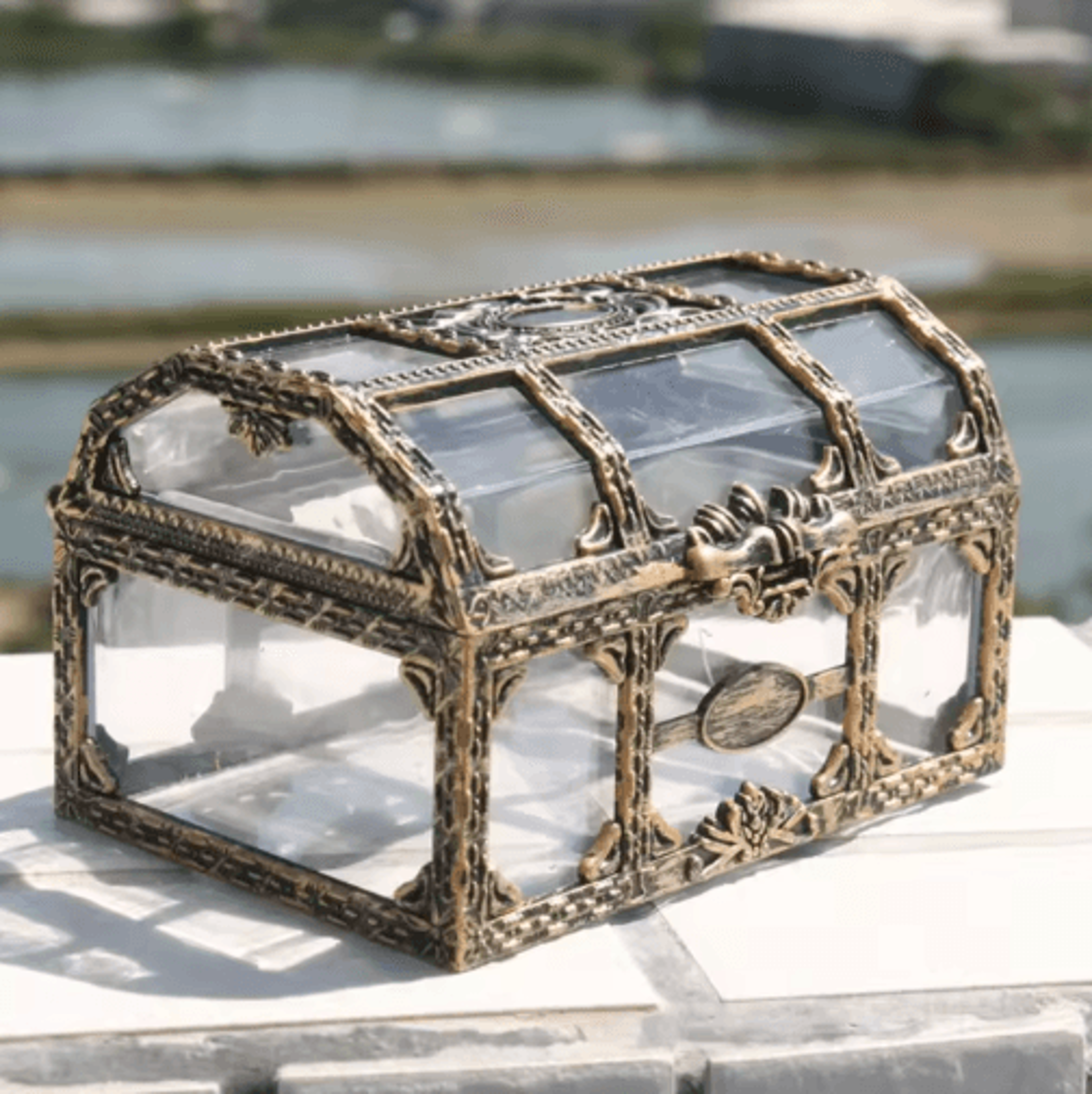 Transparent Pirate Treasure Box For Jewelry Crystals And Trinkets 0