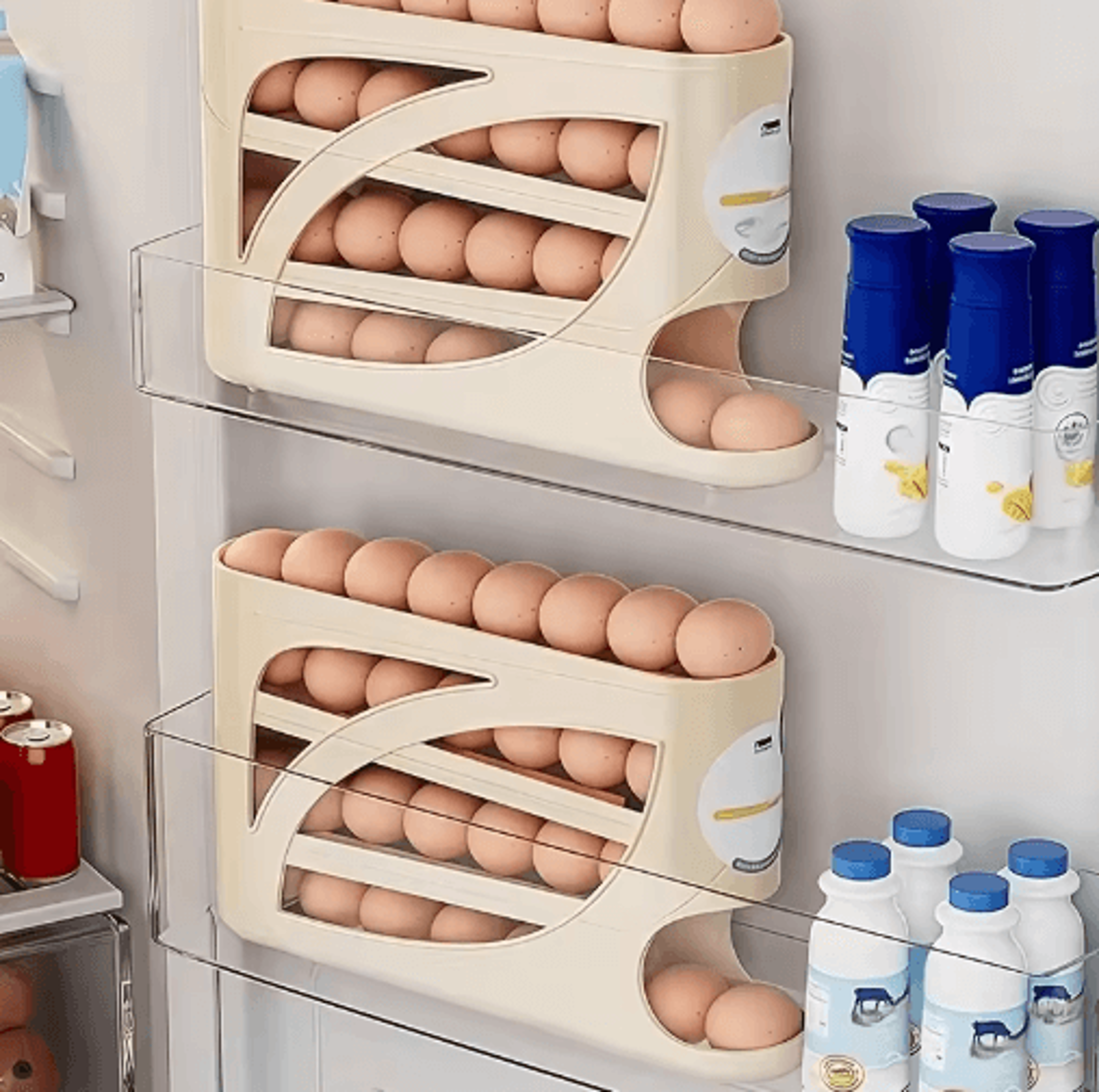 3Tier Rolling Egg Storage Container For Refrigerator  Holds 24 Eggs 4