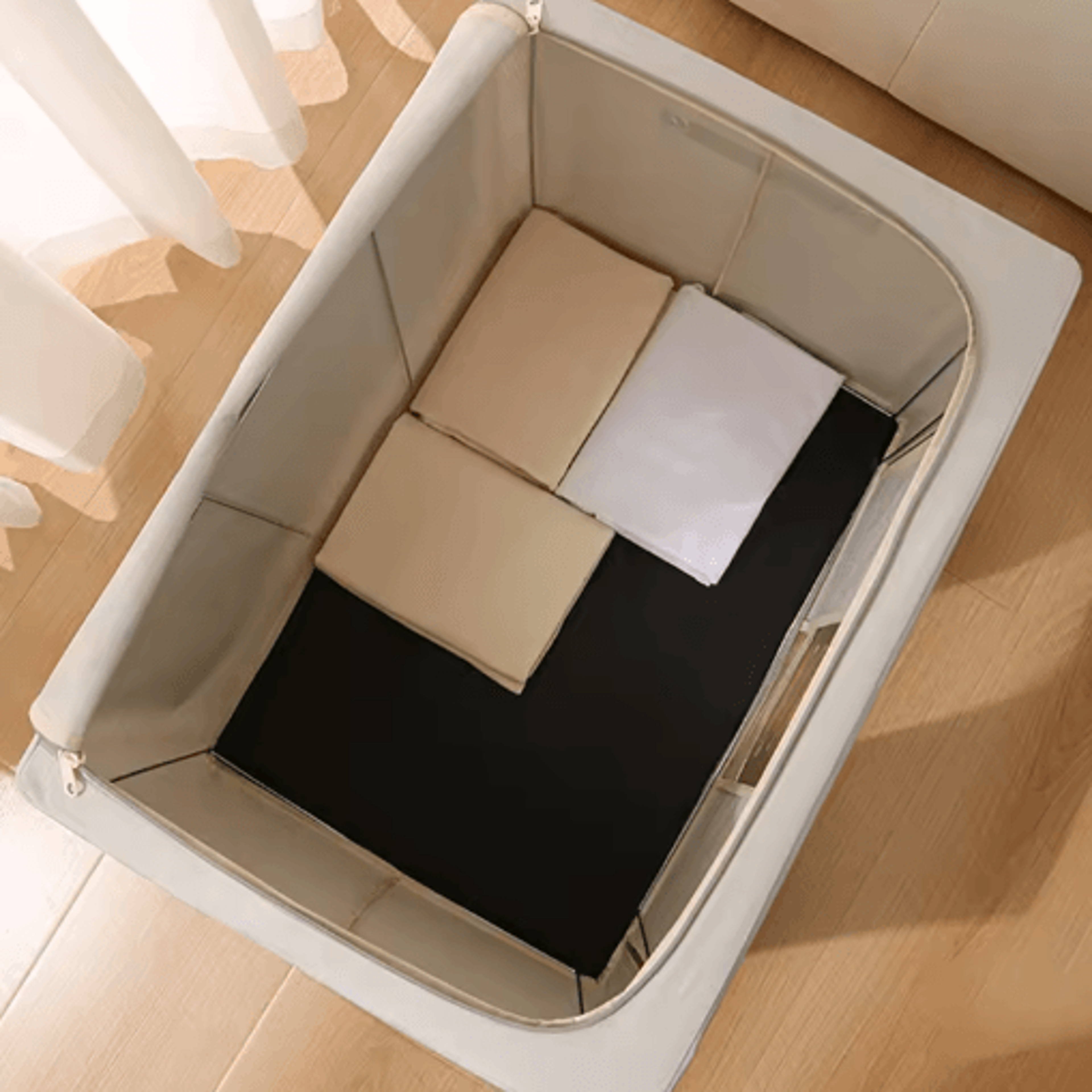 Foldable Large Capacity Clothing Storage Box With Visible Window 4