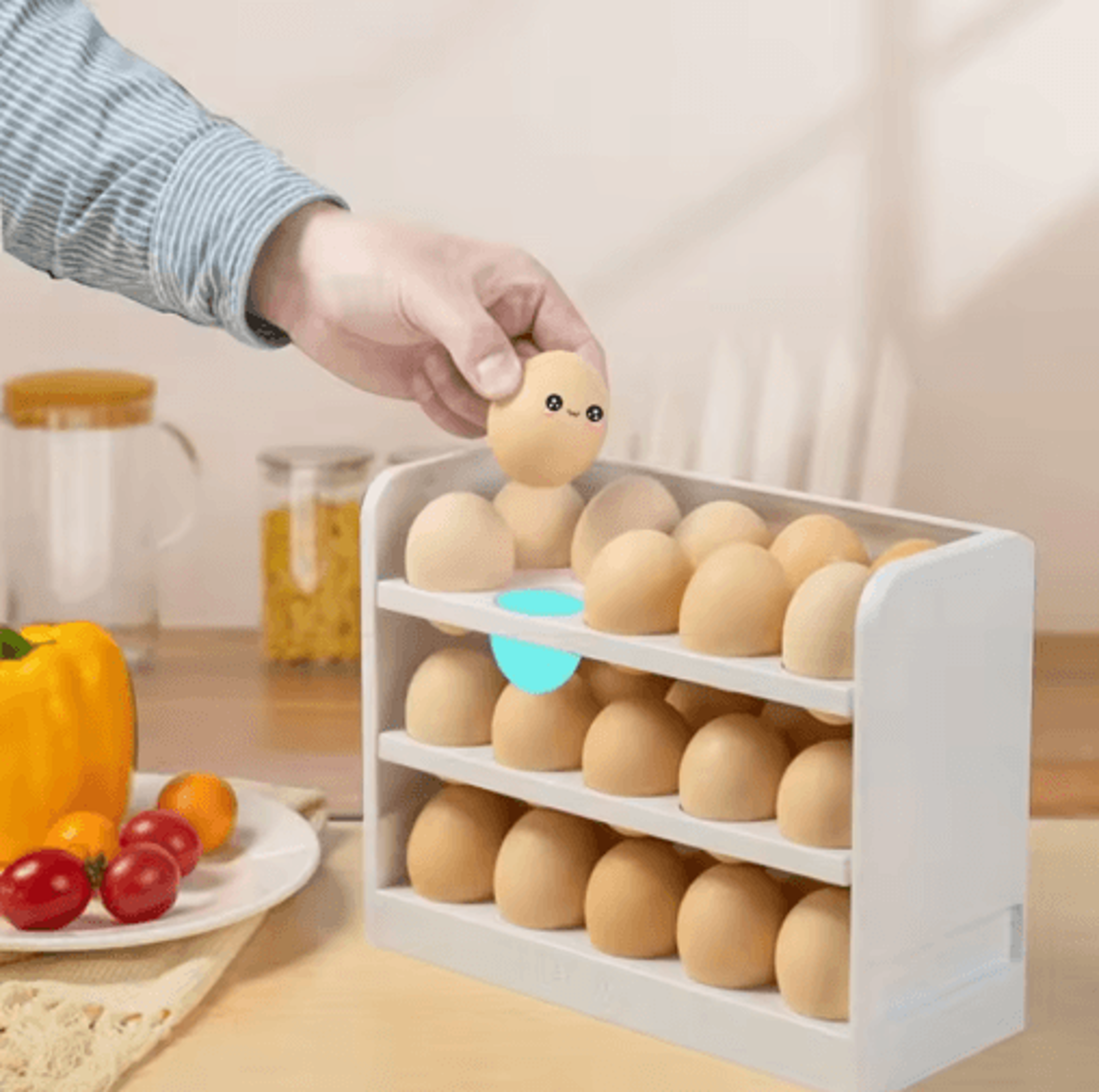 3 Layer Egg Rack  30 Egg Kitchen Countertop And Refrigerator Organizer 4
