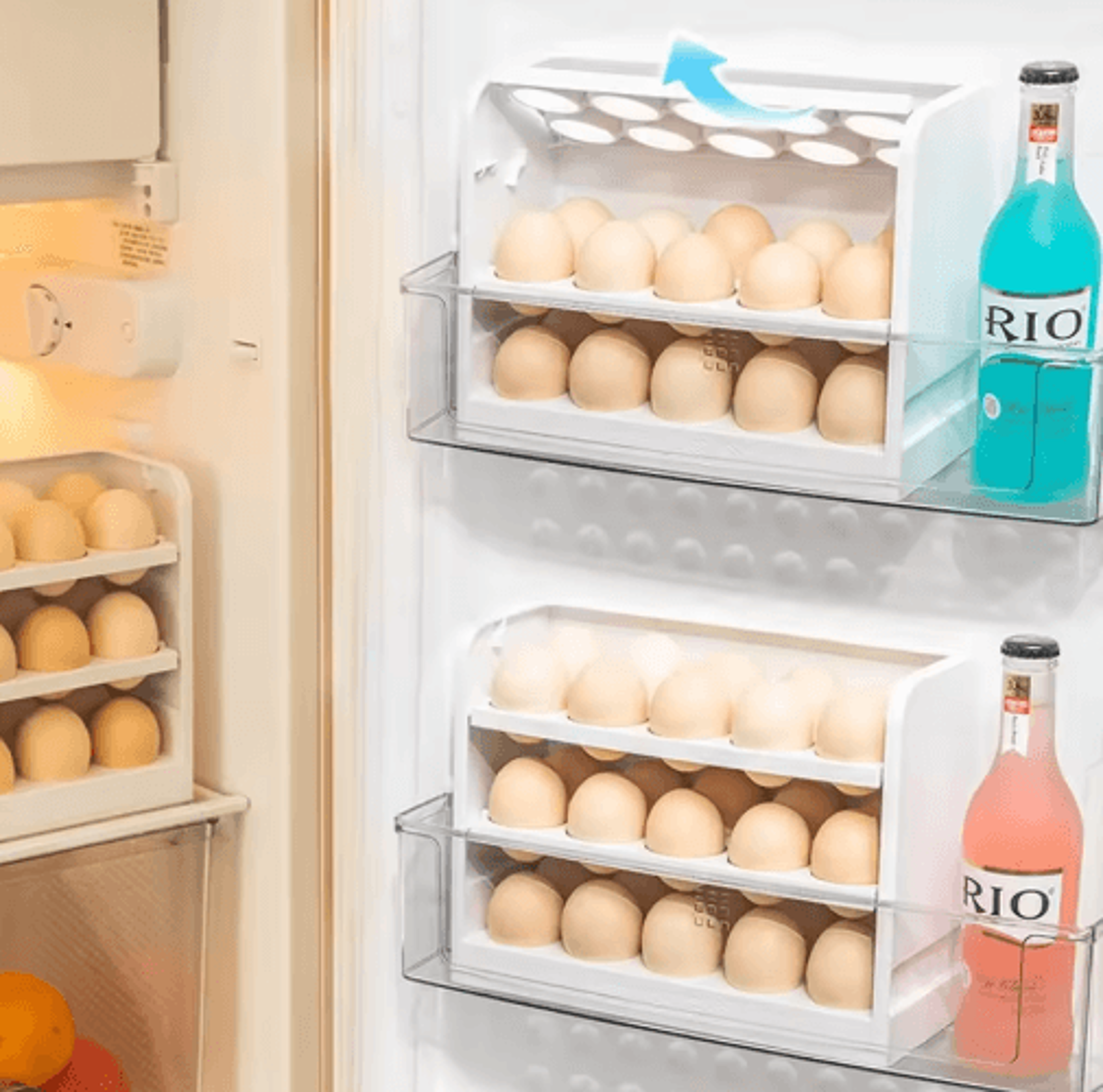 3 Layer Egg Rack  30 Egg Kitchen Countertop And Refrigerator Organizer 0